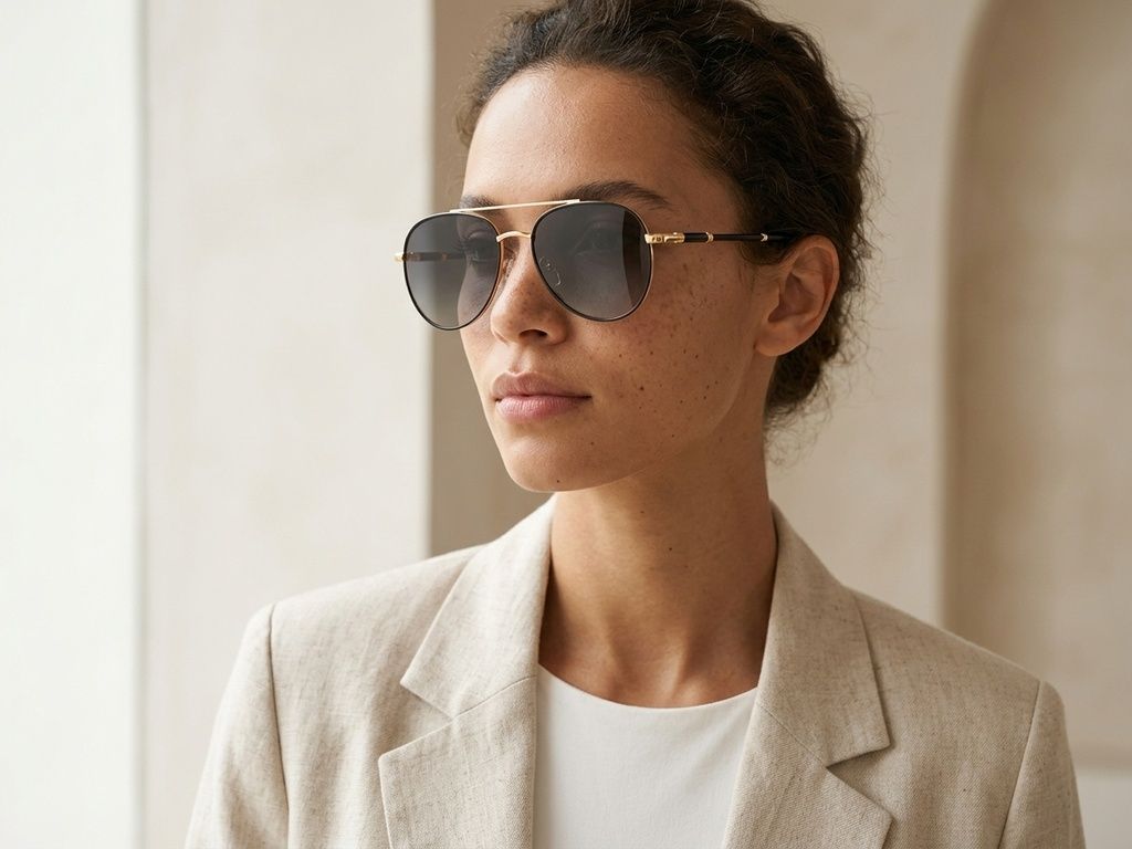 Aviator zonnebril van goudkleurig metaal #BS2012-1917