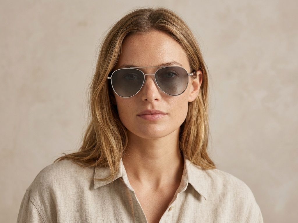 Aviator zonnebril van zilverkleurig metaal #BS2012-1918
