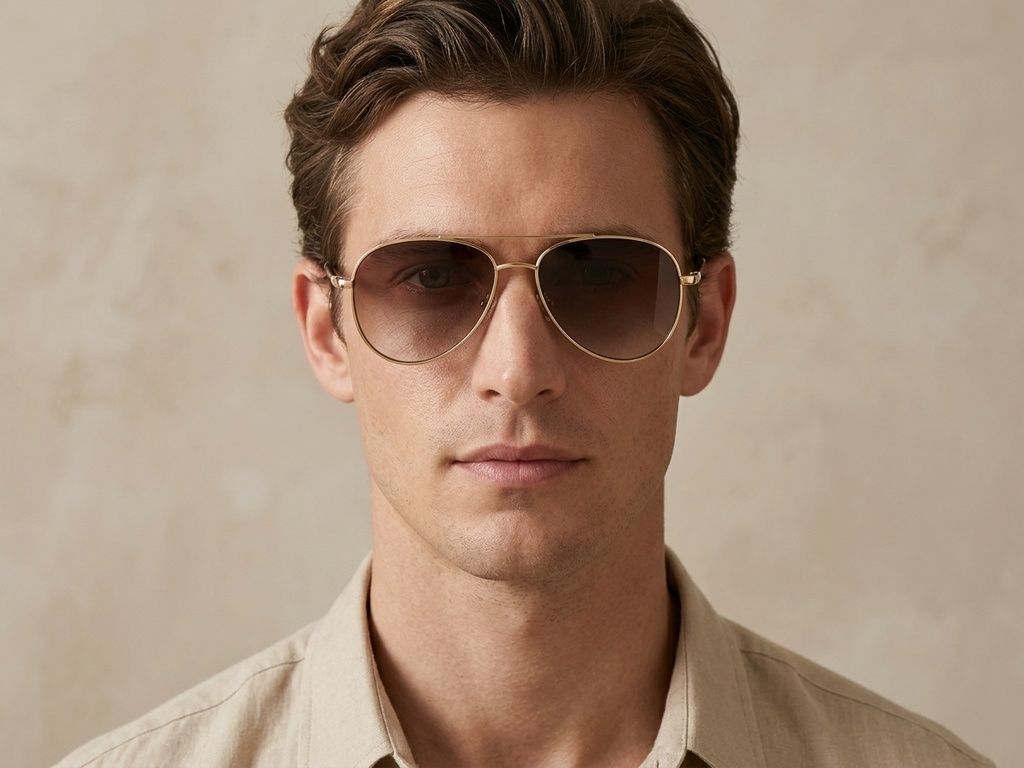 Aviator zonnebril van goudkleurig metaal #BS2012-1919
