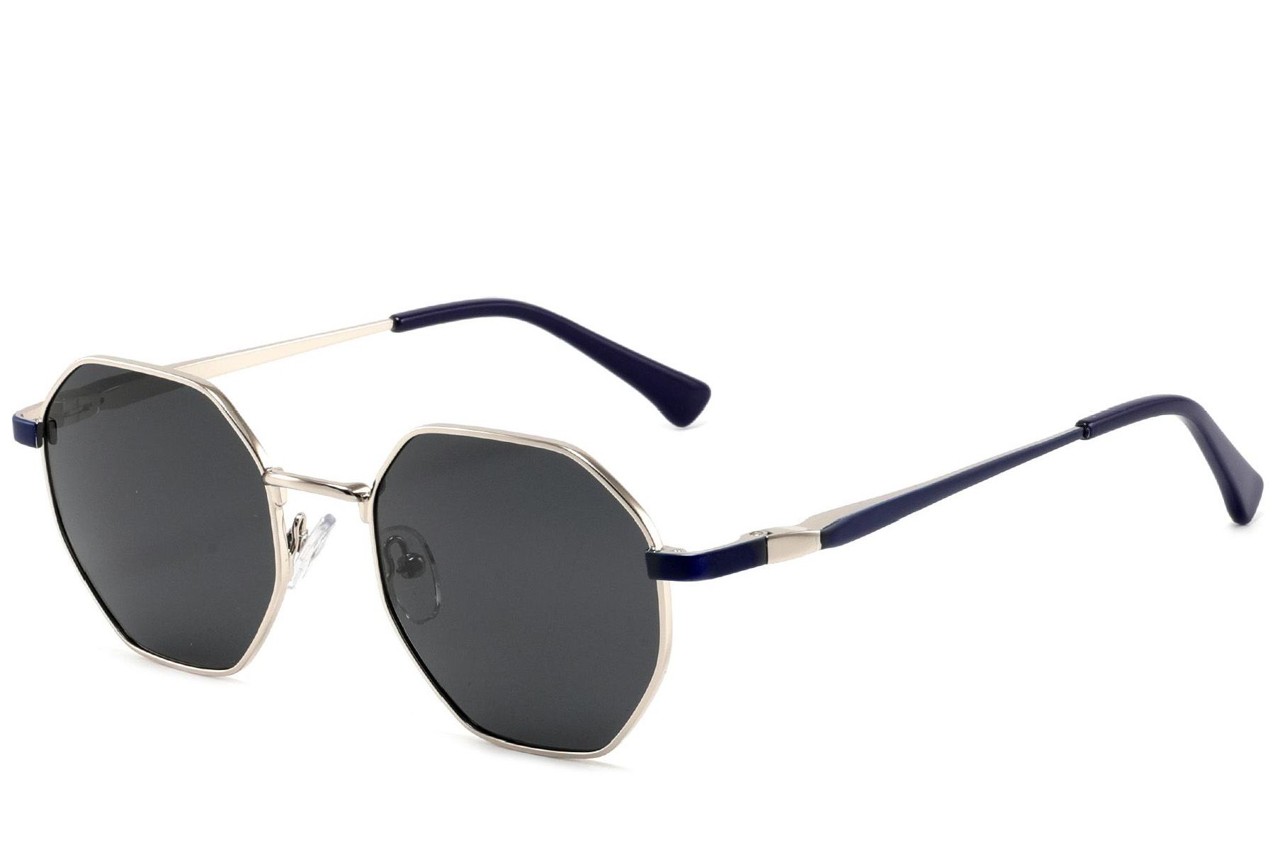 Geometric Silver Metal Sunglasses #BS2012-1928