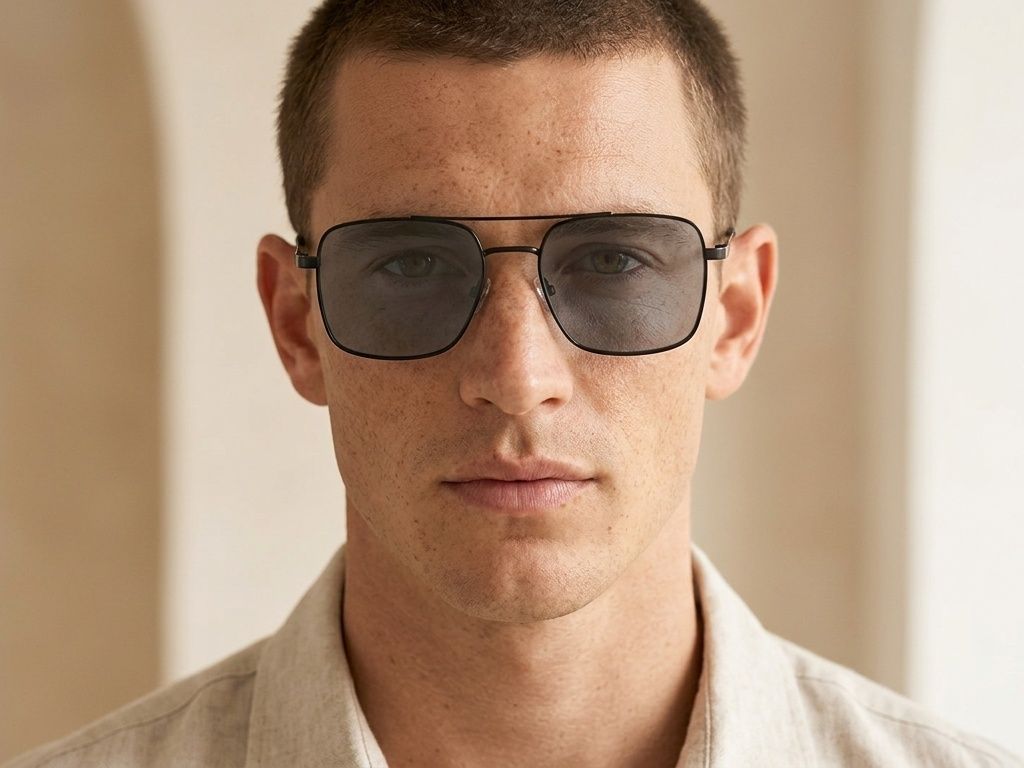 Aviator zonnebril van zwart metaal #BS2012-1930
