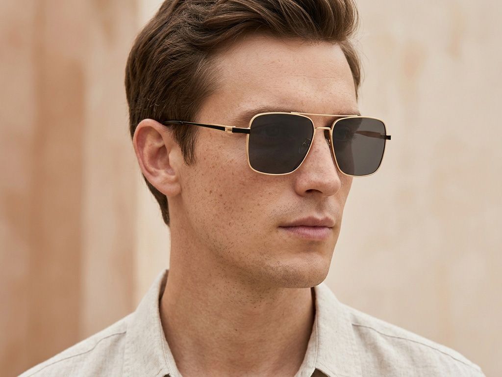 Aviator zonnebril van goudkleurig metaal #BS2012-1932