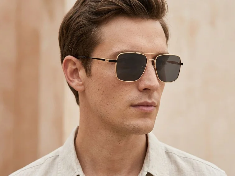 Aviator Golden Metal Sunglasses #BS2012-1932