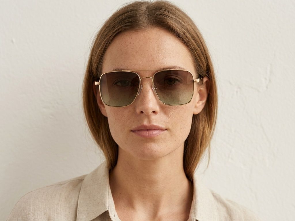 Aviator zonnebril van goudkleurig metaal #BS2012-1934