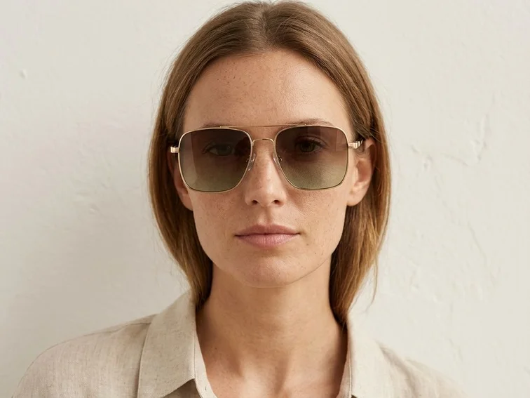 Aviator Golden Metal Sunglasses #BS2012-1934
