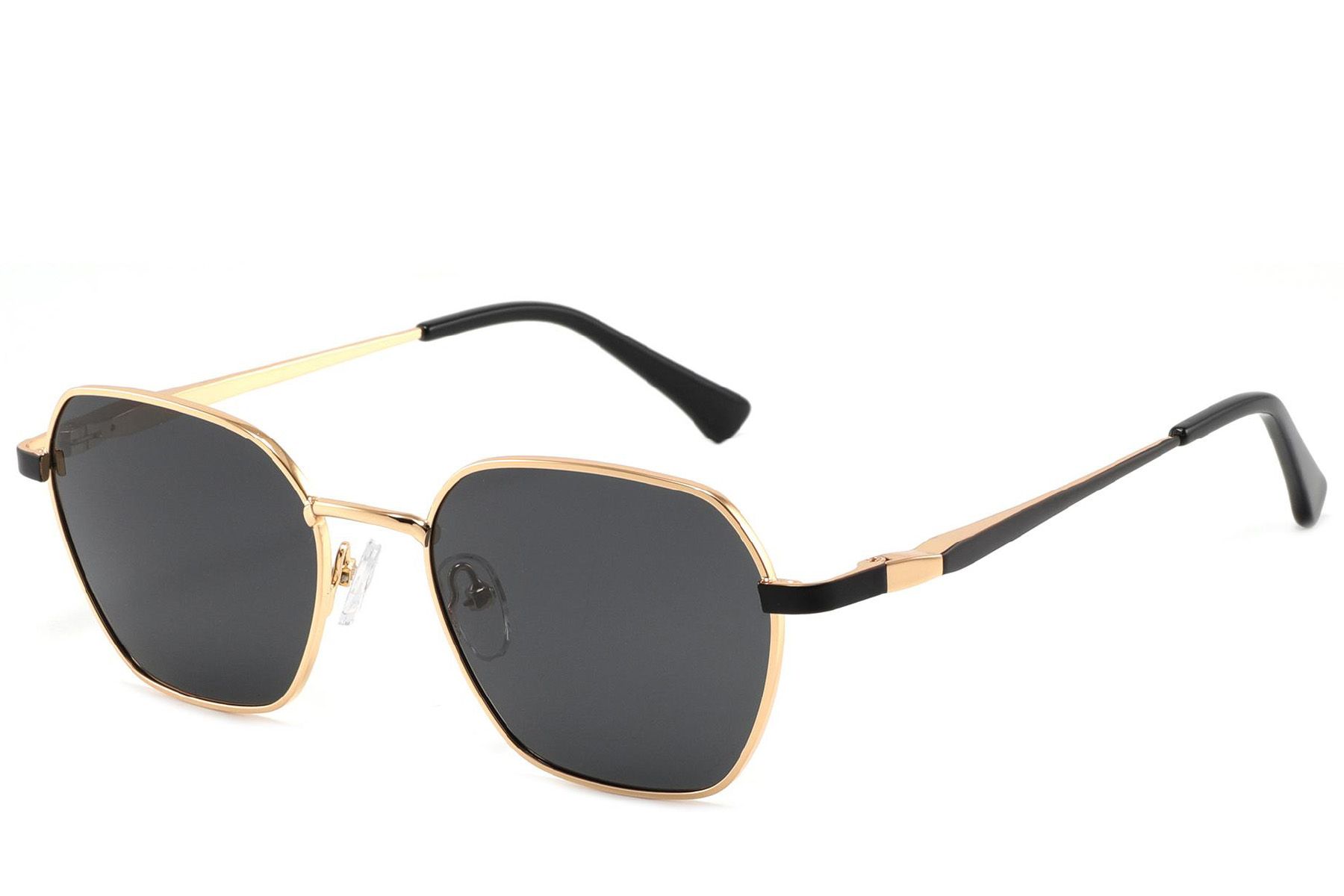 Rectangular Golden Metal Sunglasses #BS2012-1937