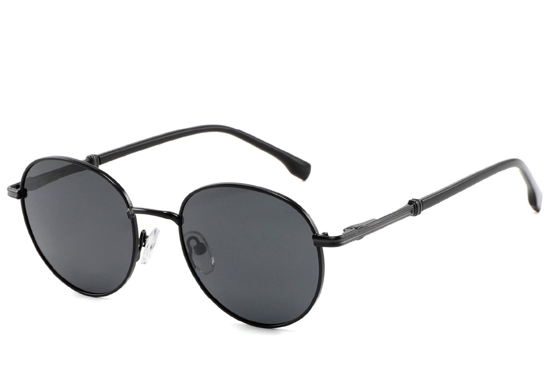 Oval Black Metal Sunglasses #BS2012-1945