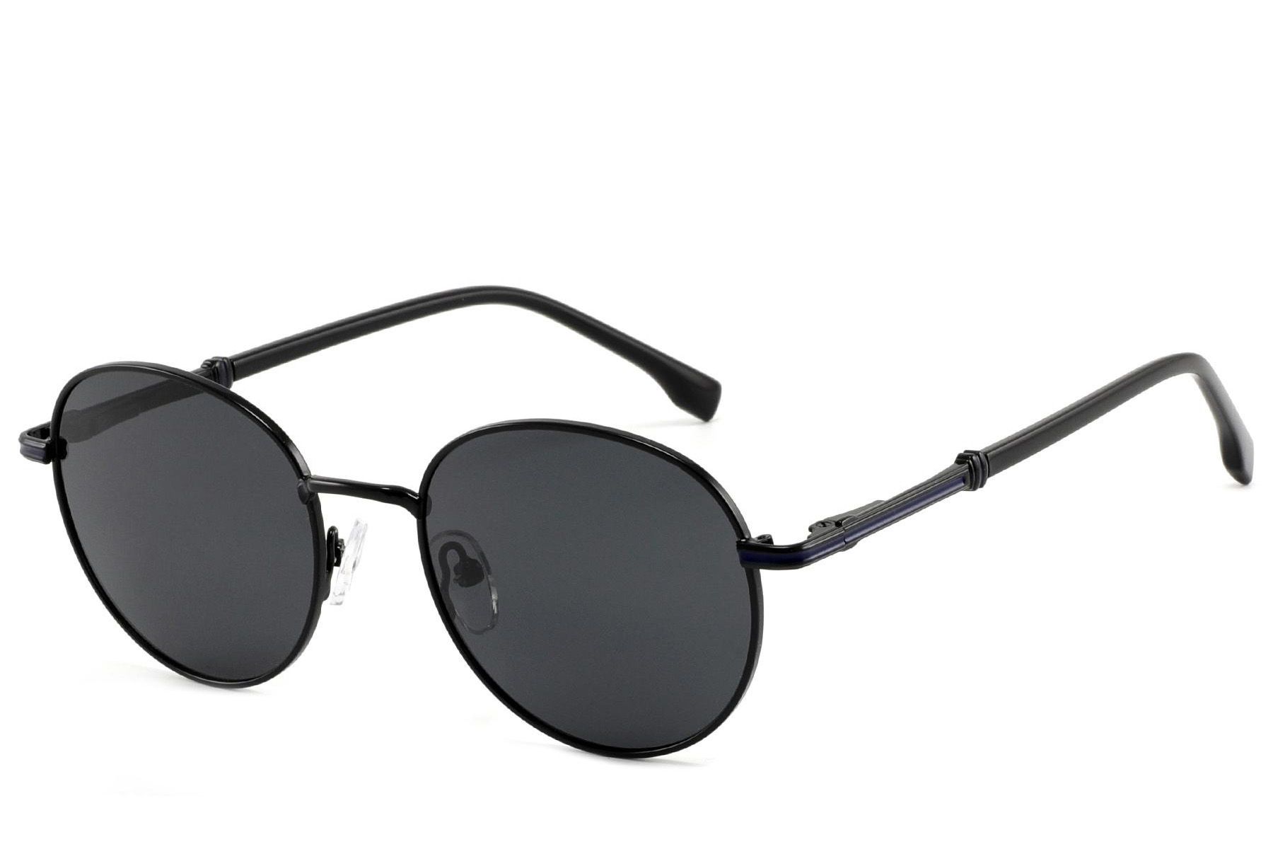 Oval Black Metal Sunglasses #BS2012-1946