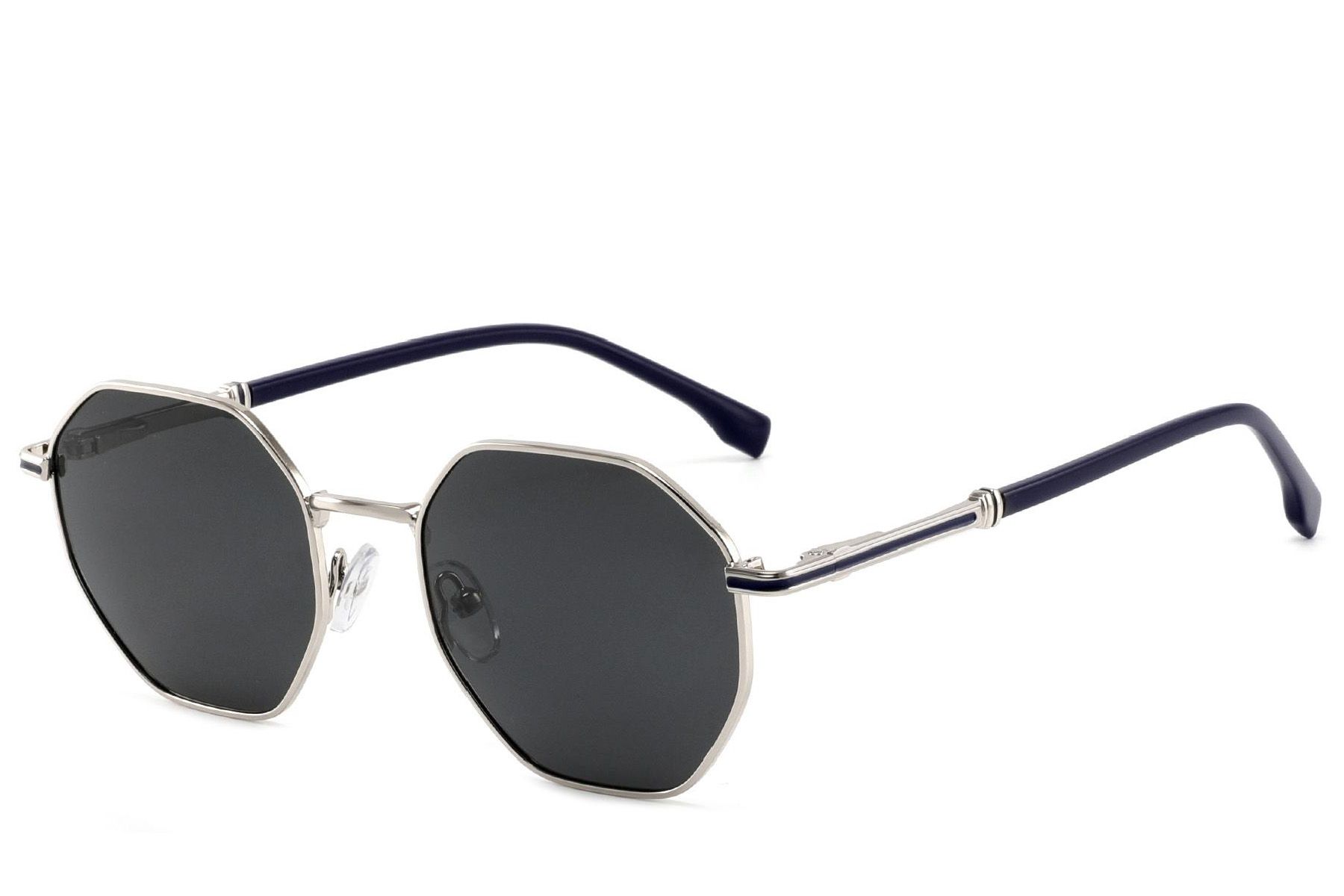 Geometric Silver Metal Sunglasses #BS2012-1953
