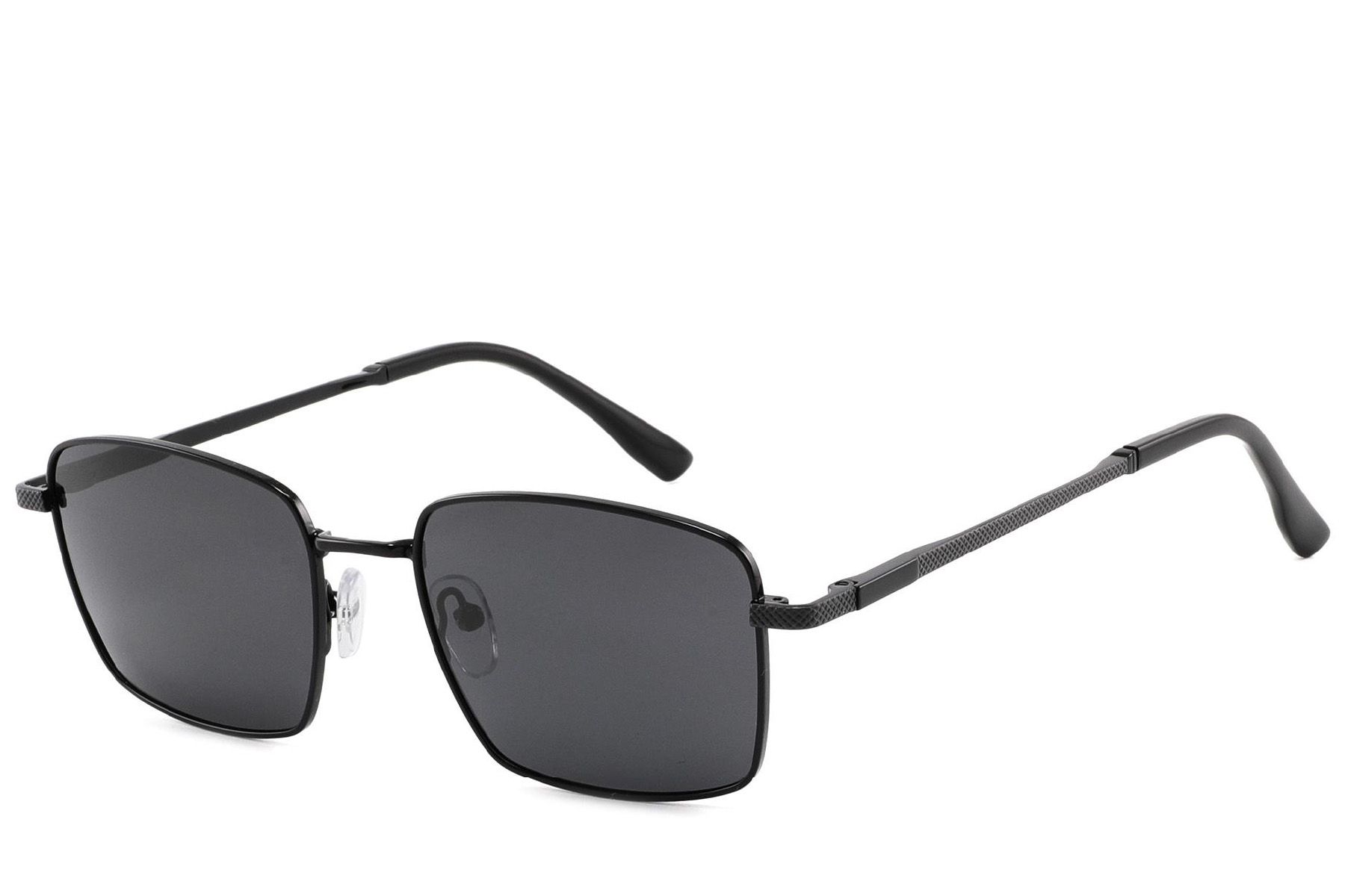 Rectangular Black Metal Sunglasses #BS2012-1955