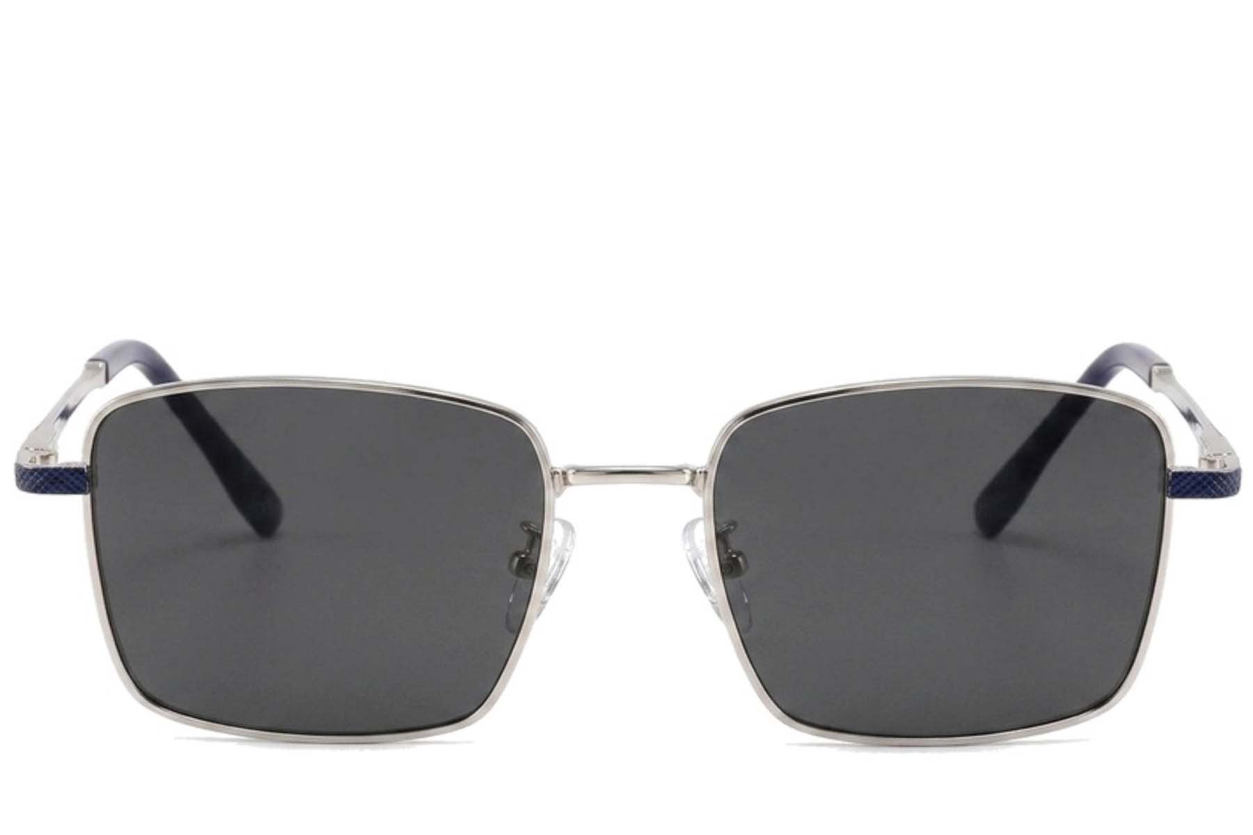 Gafas de sol rectangulares de metal plateado #BS2012-1958