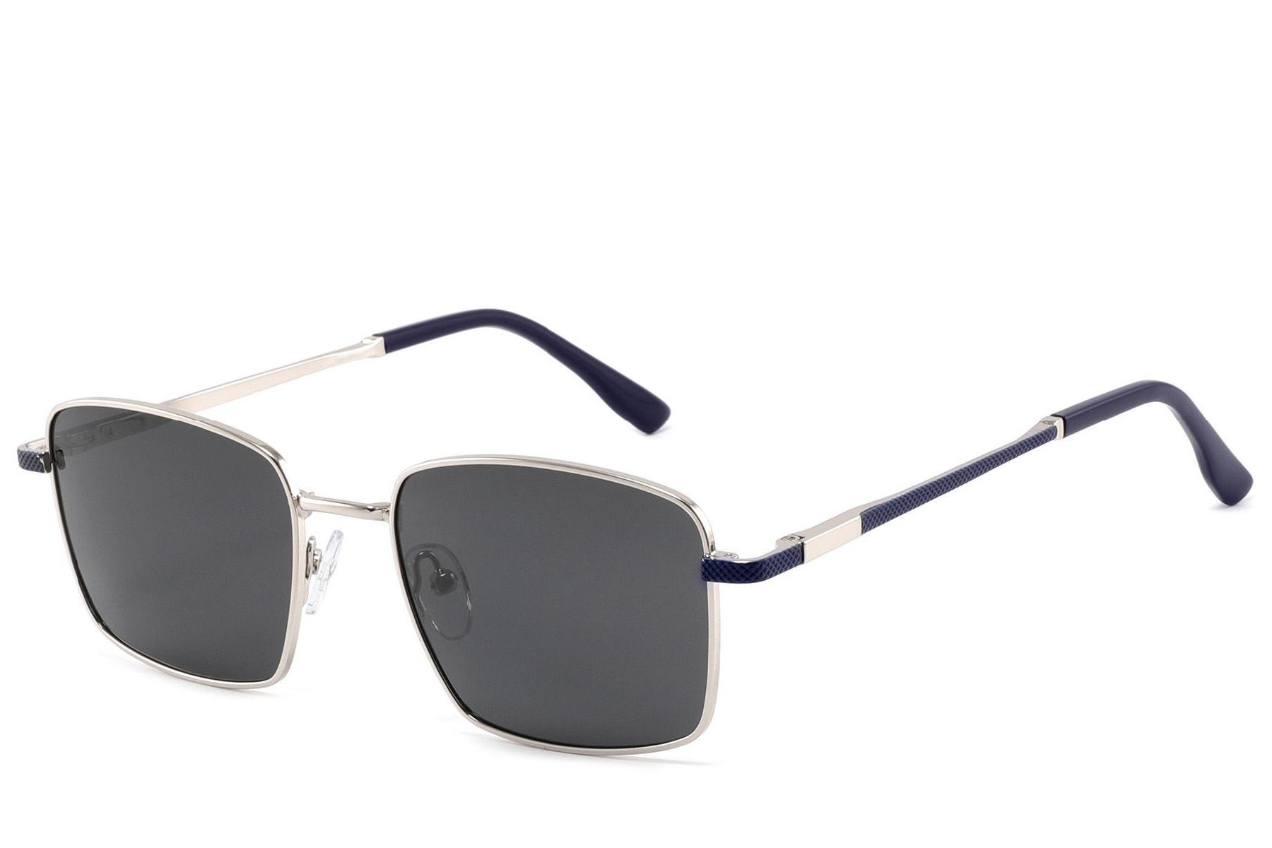 Rectangular Silver Metal Sunglasses #BS2012-1958