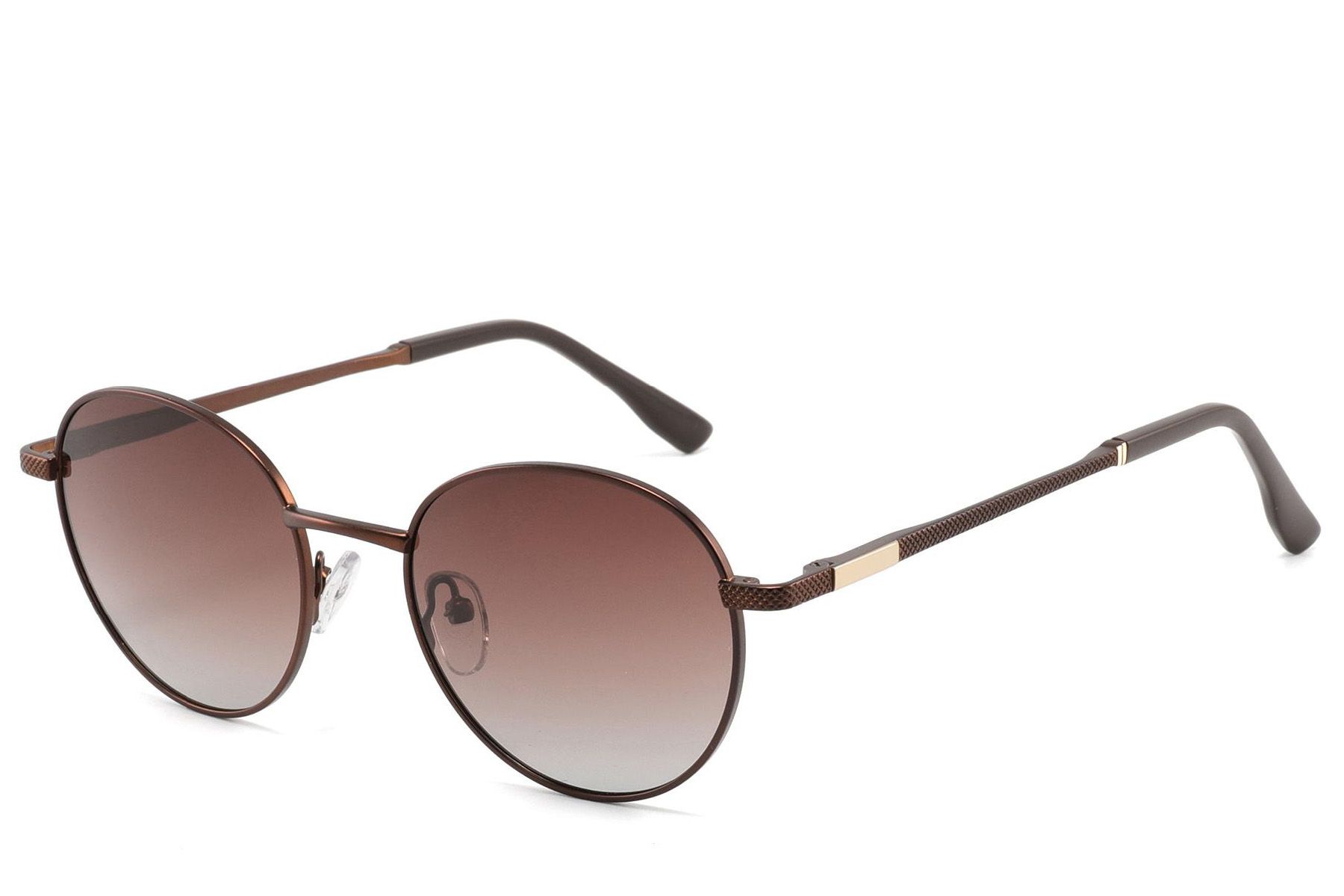 Oval Brown Metal Sunglasses #BS2012-1964
