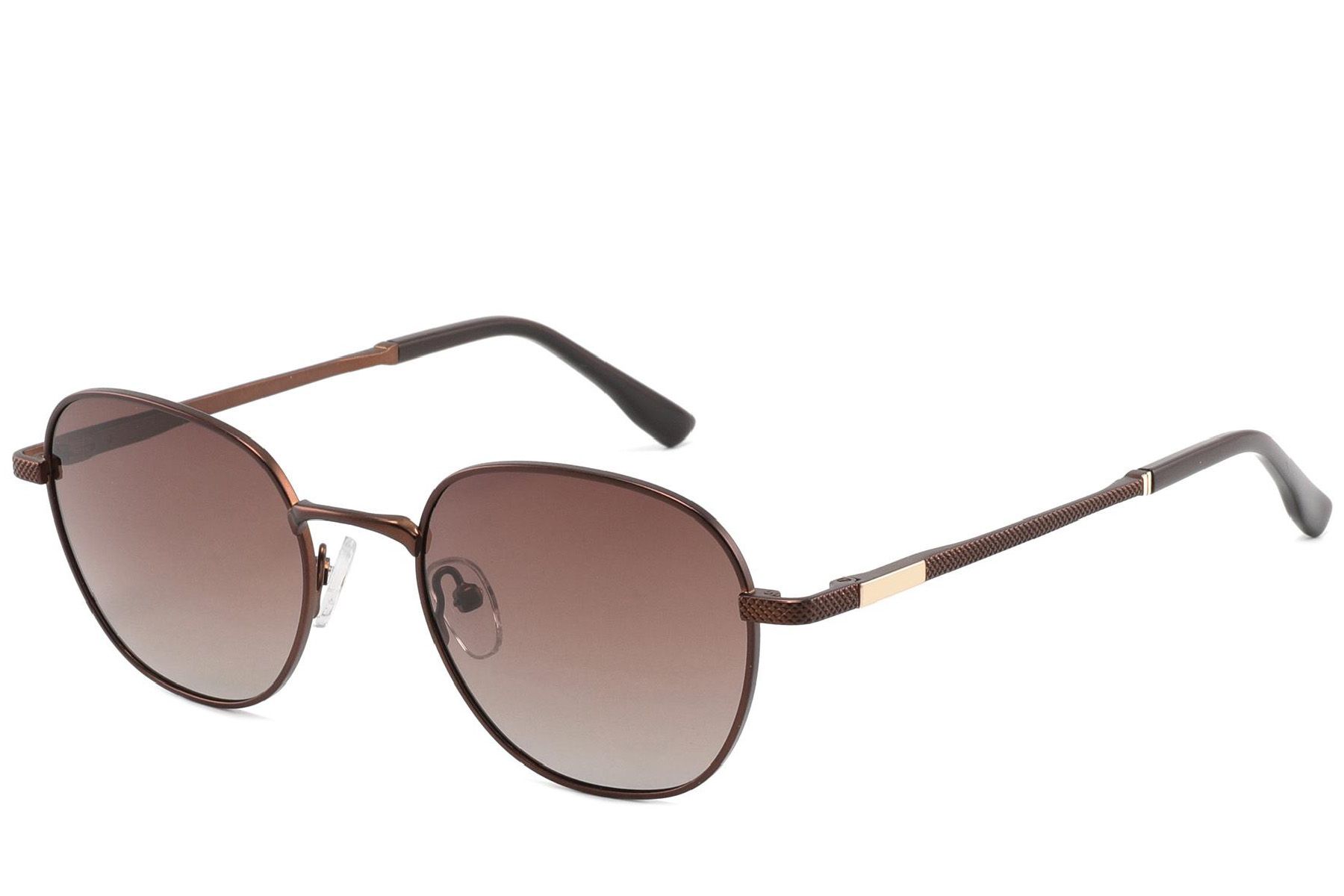 Oval Brown Metal Sunglasses #BS2012-1969