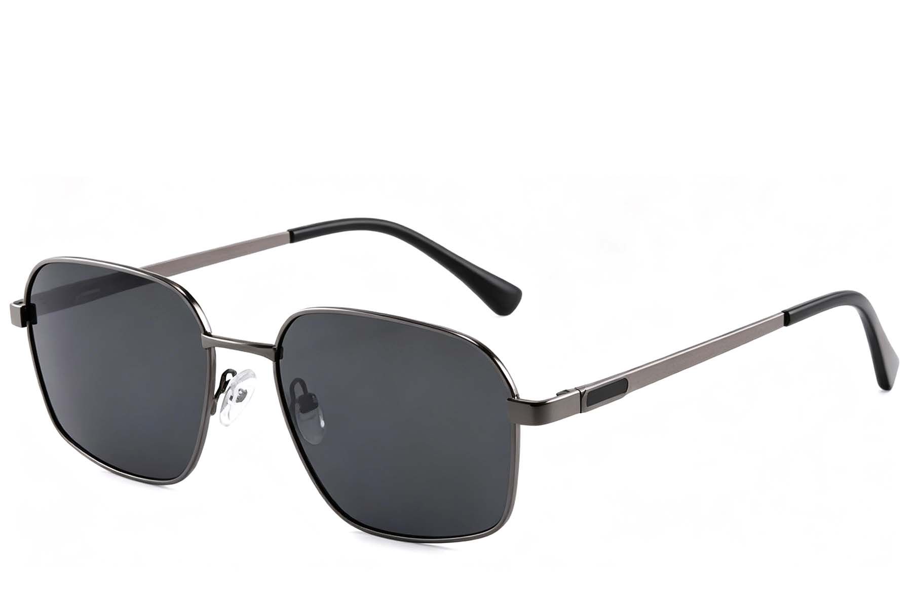 Rectangular Grey Metal Sunglasses #BS2012-1986