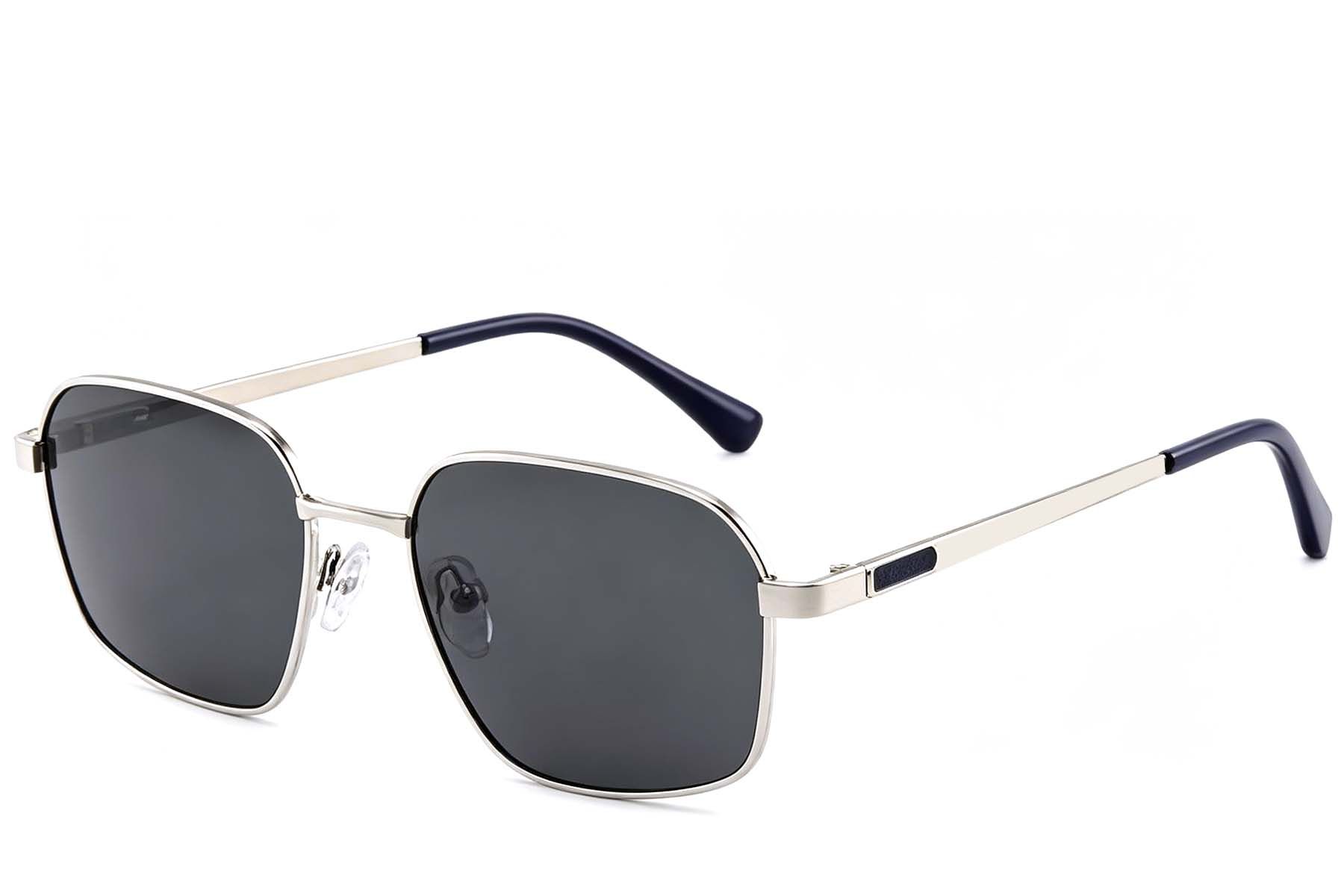 Rectangular Silver Metal Sunglasses #BS2012-1988