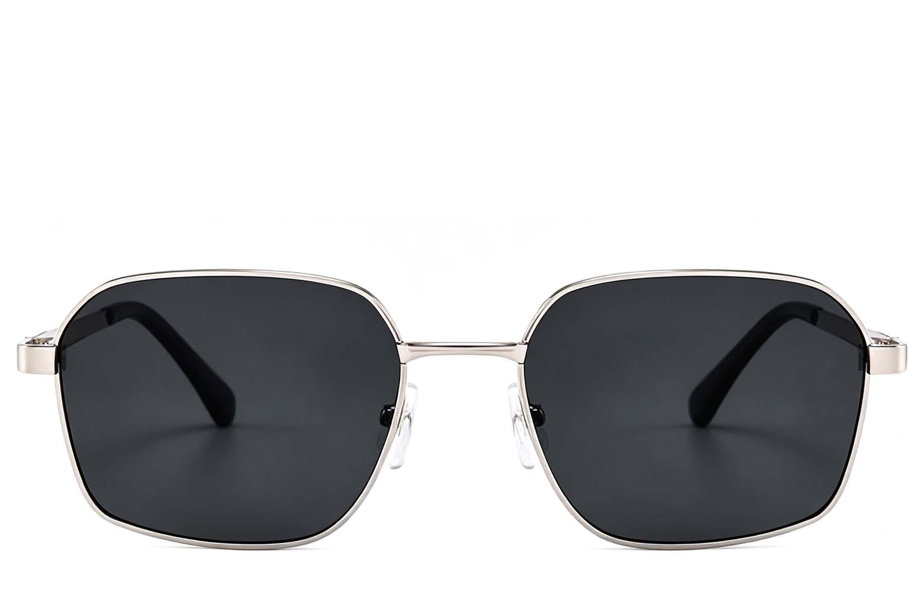 Rectangular Silver Metal Sunglasses #BS2012-1988
