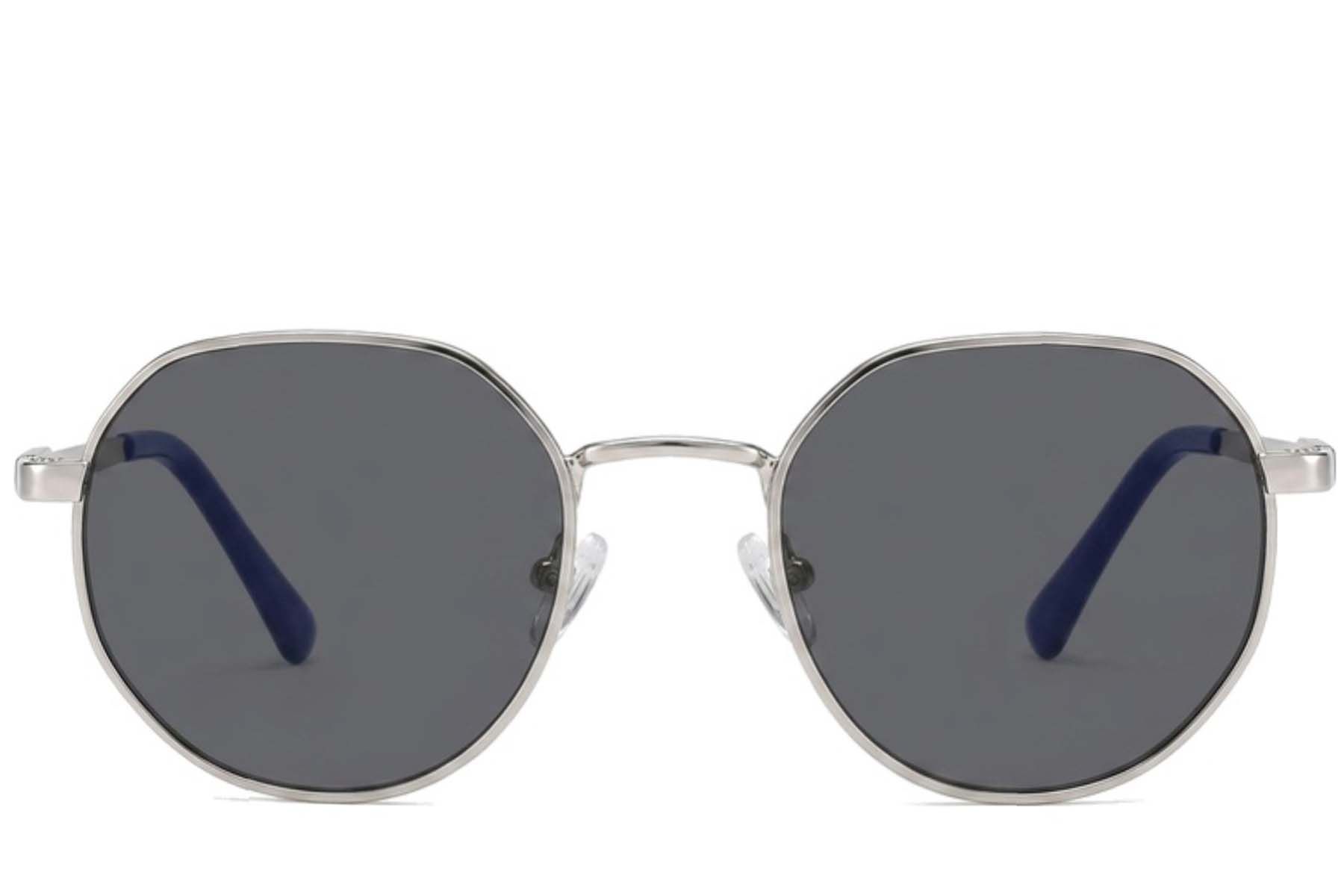 Gafas de sol ovaladas de metal plateado #BS2012-1993