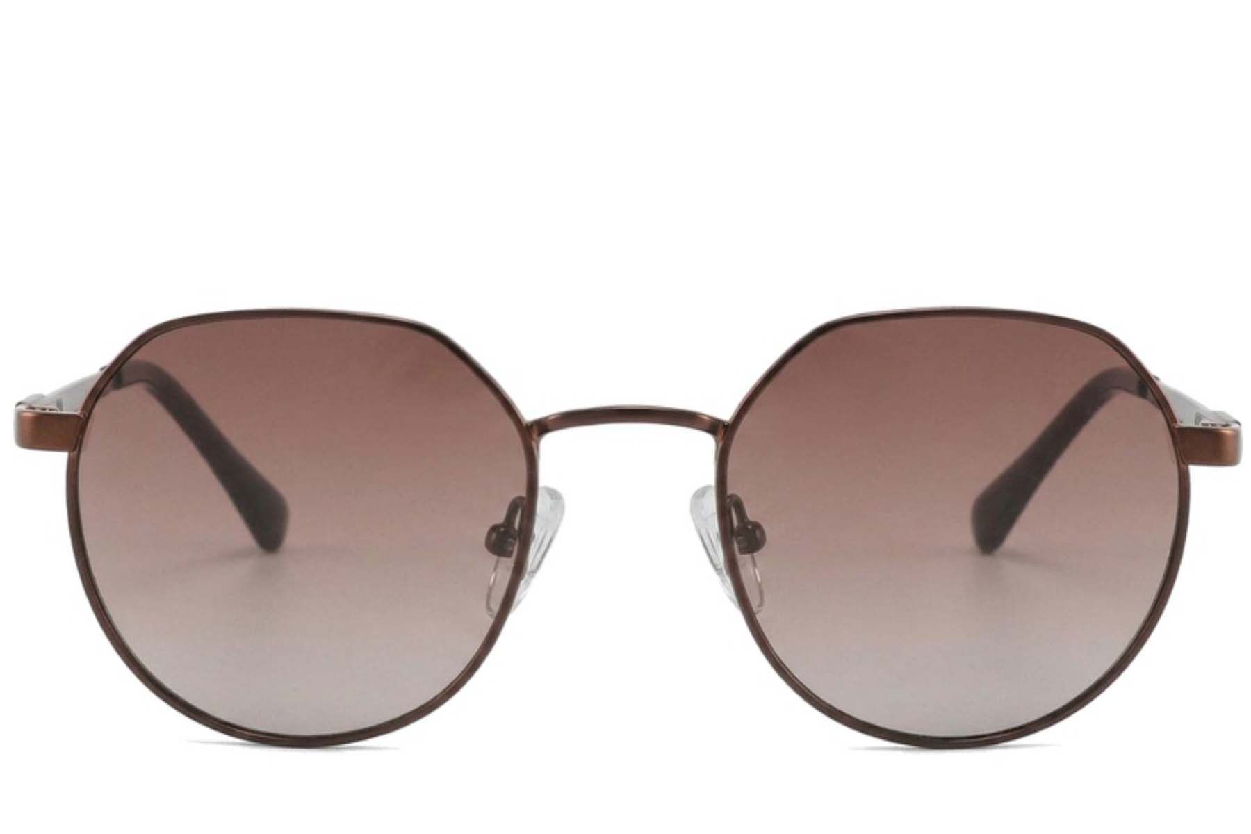 Gafas de sol ovaladas de metal marrón #BS2012-1994