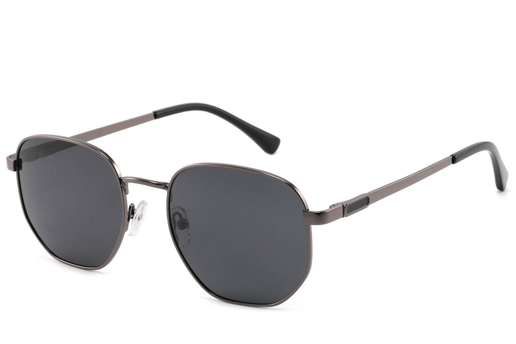 Rectangular Grey Metal Sunglasses #BS2012-1996