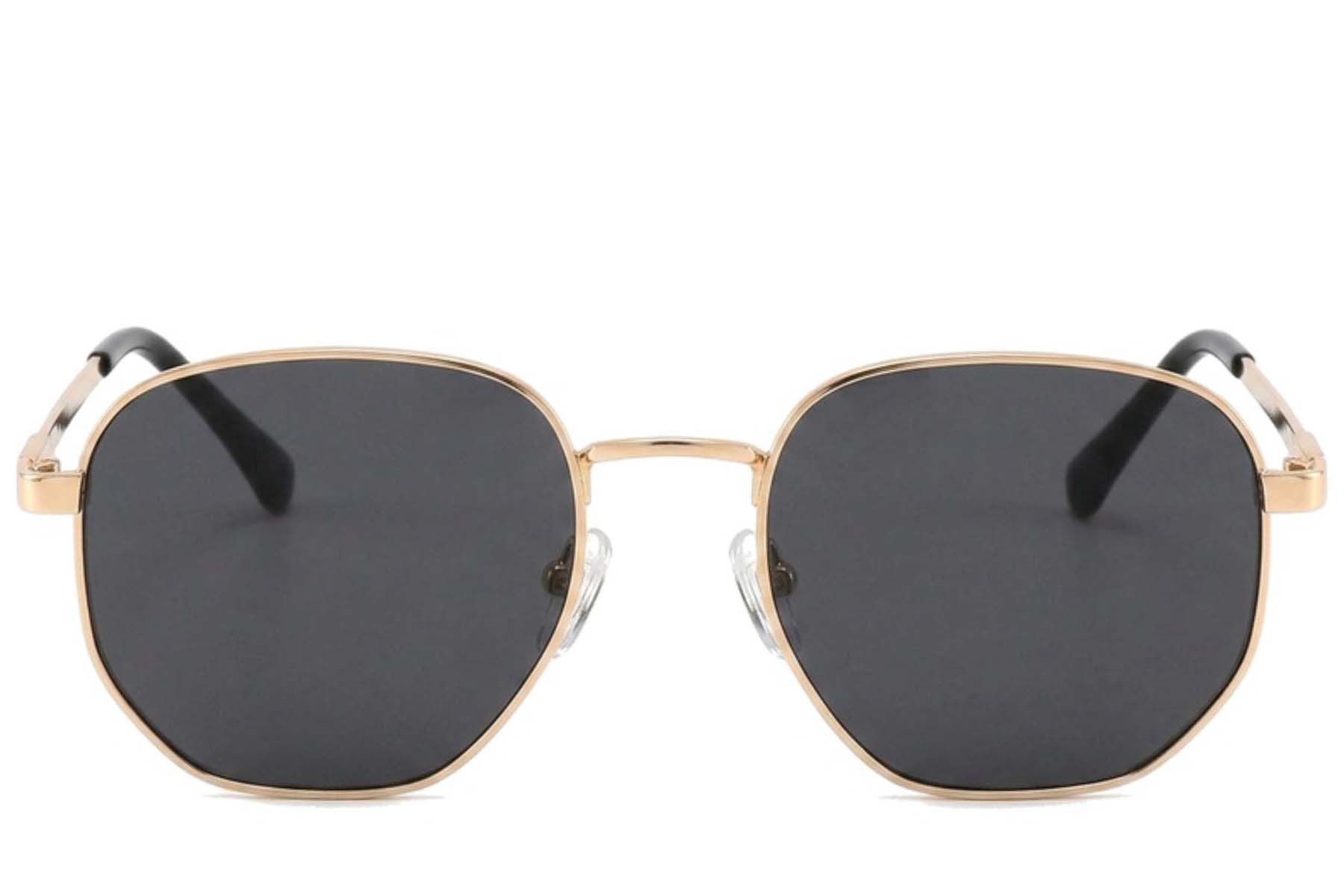 Gafas de sol rectangulares de metal dorado #BS2012-1997