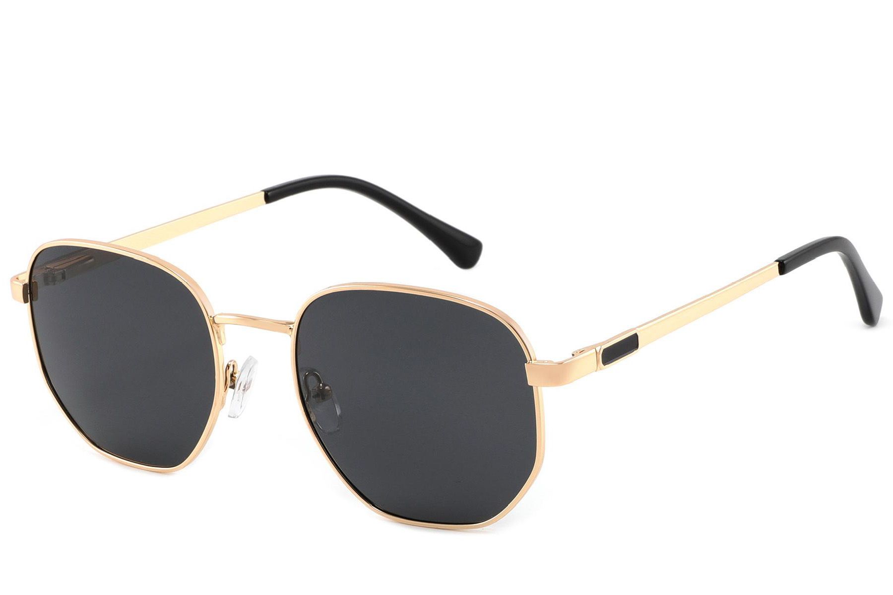 Rectangular Golden Metal Sunglasses #BS2012-1997
