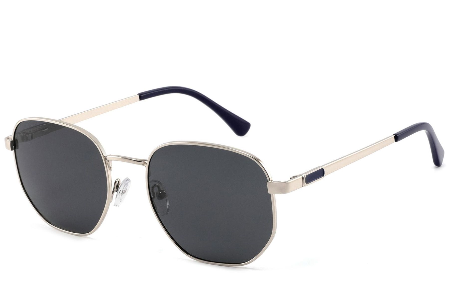 Rectangular Silver Metal Sunglasses #BS2012-1998