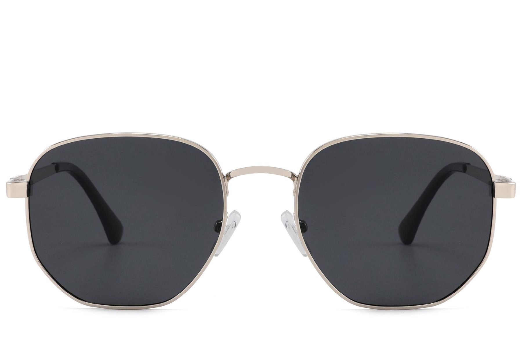 Rectangular Silver Metal Sunglasses #BS2012-1998