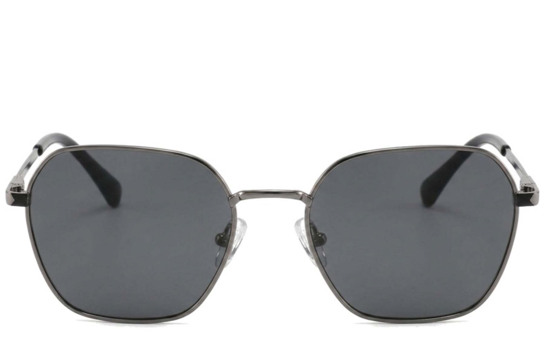 Gafas de sol geométricas de metal gris #BS2012-2001