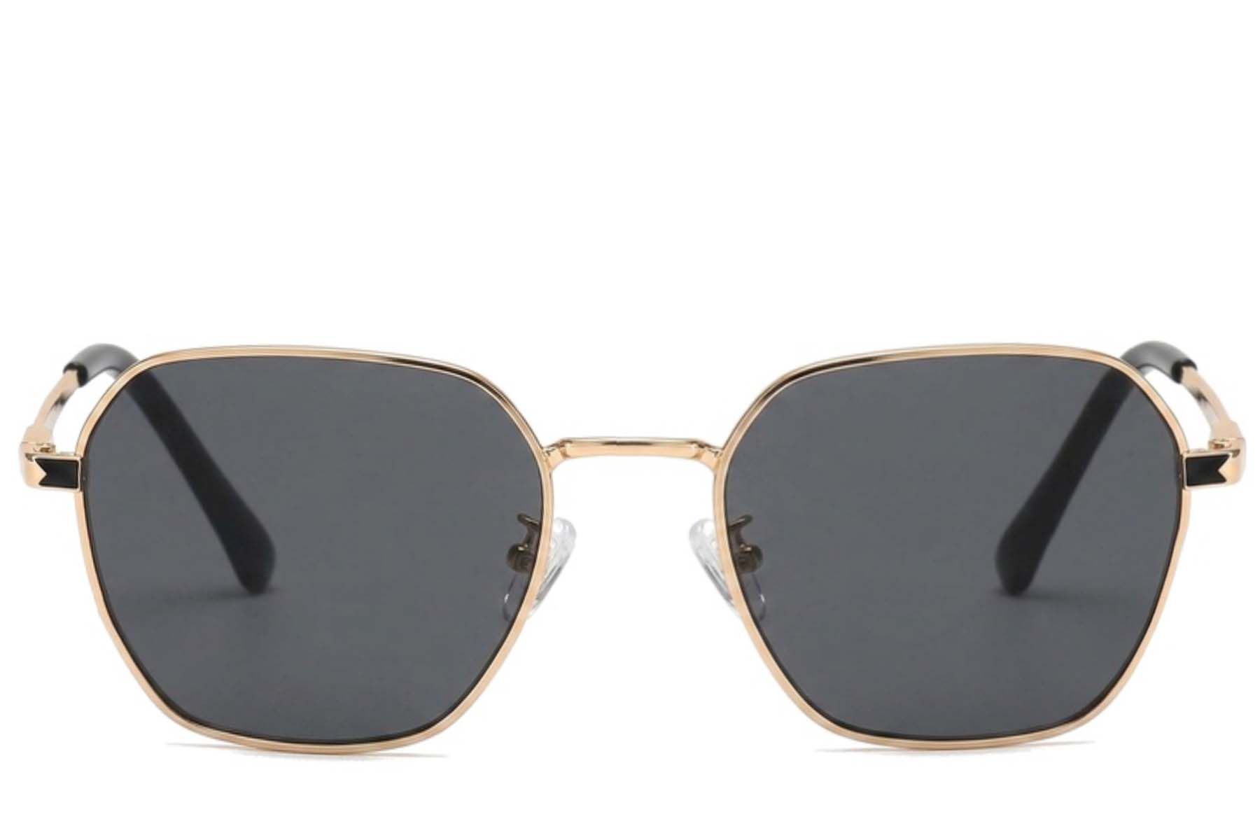 Gafas de sol geométricas de metal dorado #BS2012-2002