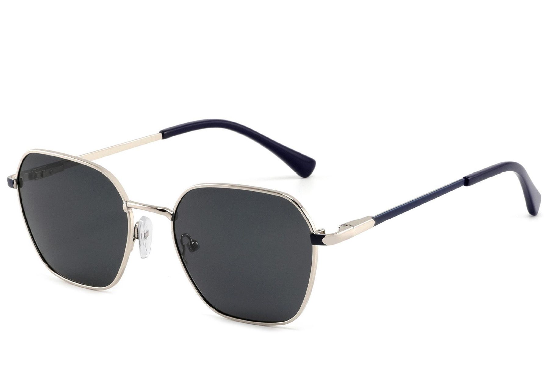 Geometric Silver Metal Sunglasses #BS2012-2003