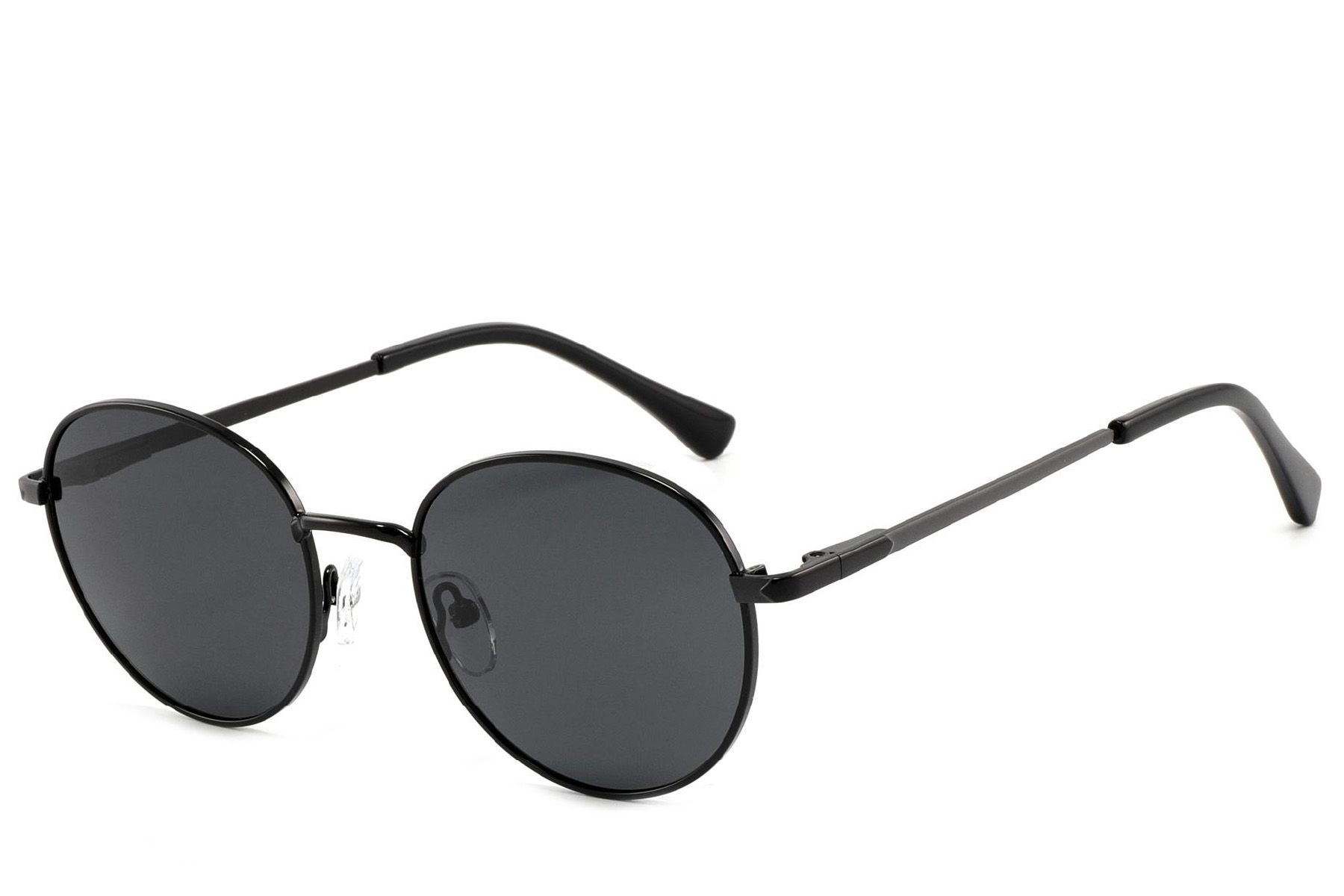 Oval Black Metal Sunglasses #BS2012-2005