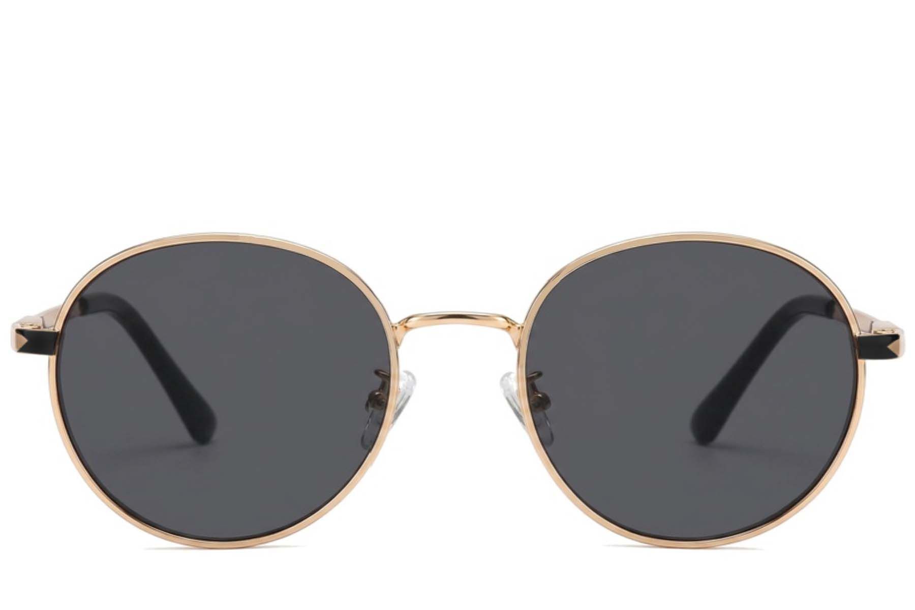 Gafas de sol ovaladas de metal dorado #BS2012-2007