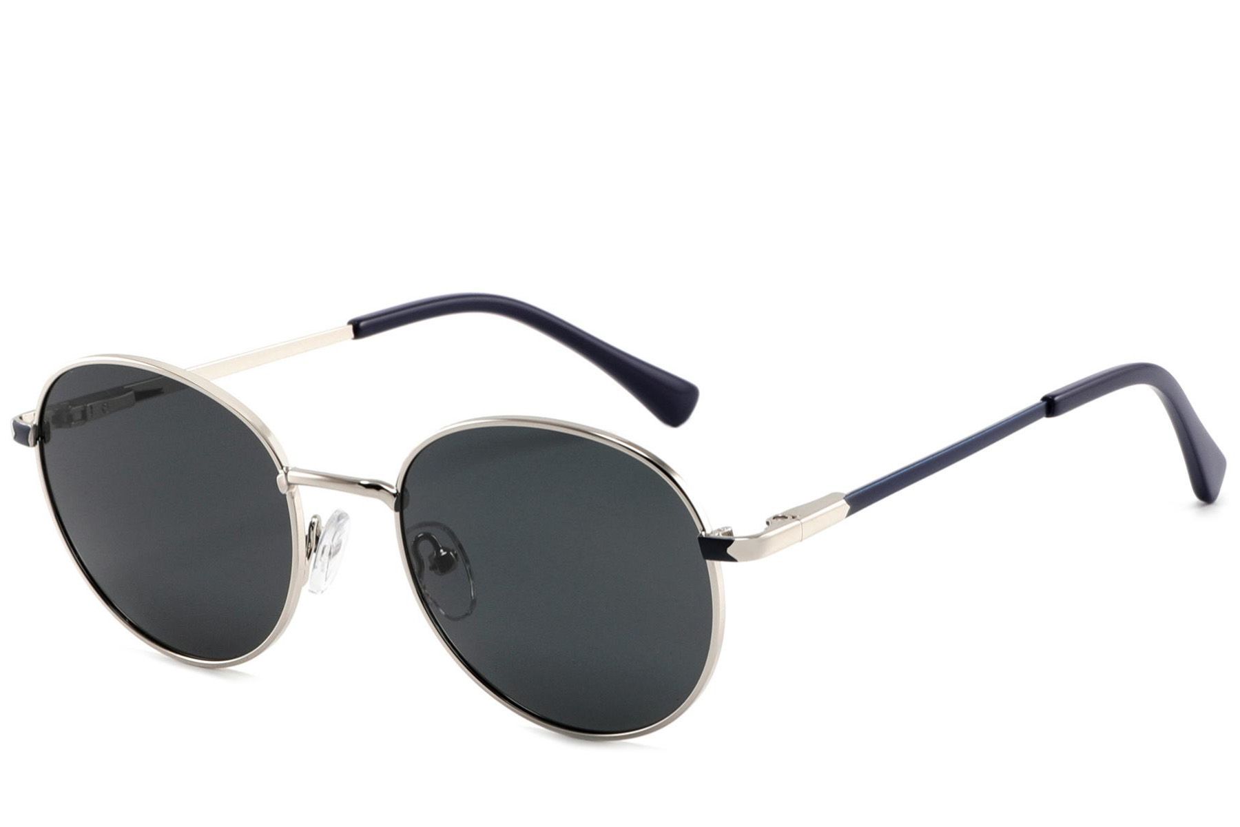 Oval Silver Metal Sunglasses #BS2012-2008