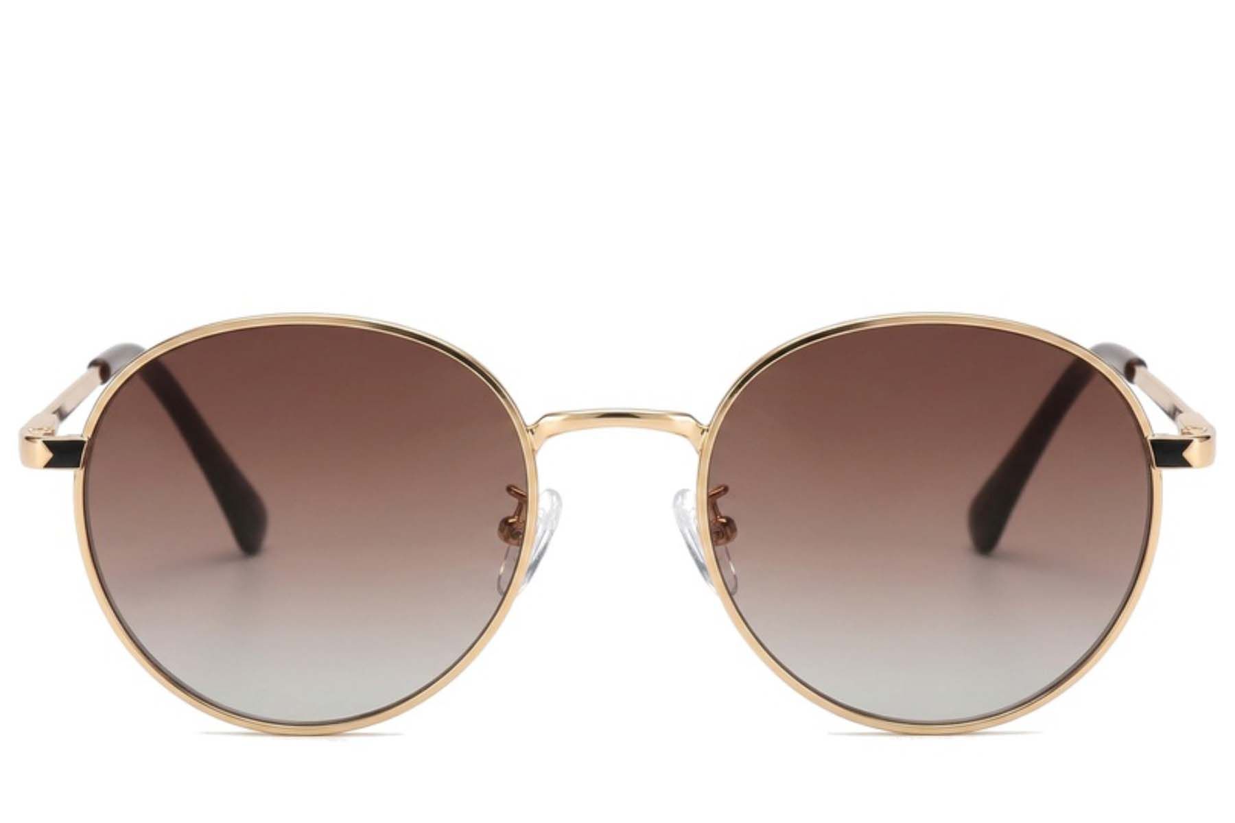 Gafas de sol ovaladas de metal dorado #BS2012-2009
