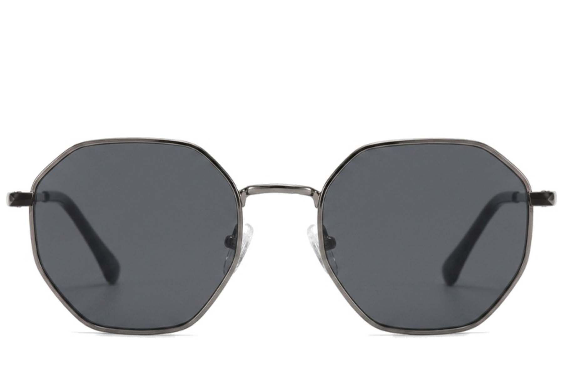 Gafas de sol geométricas de metal gris #BS2012-2011