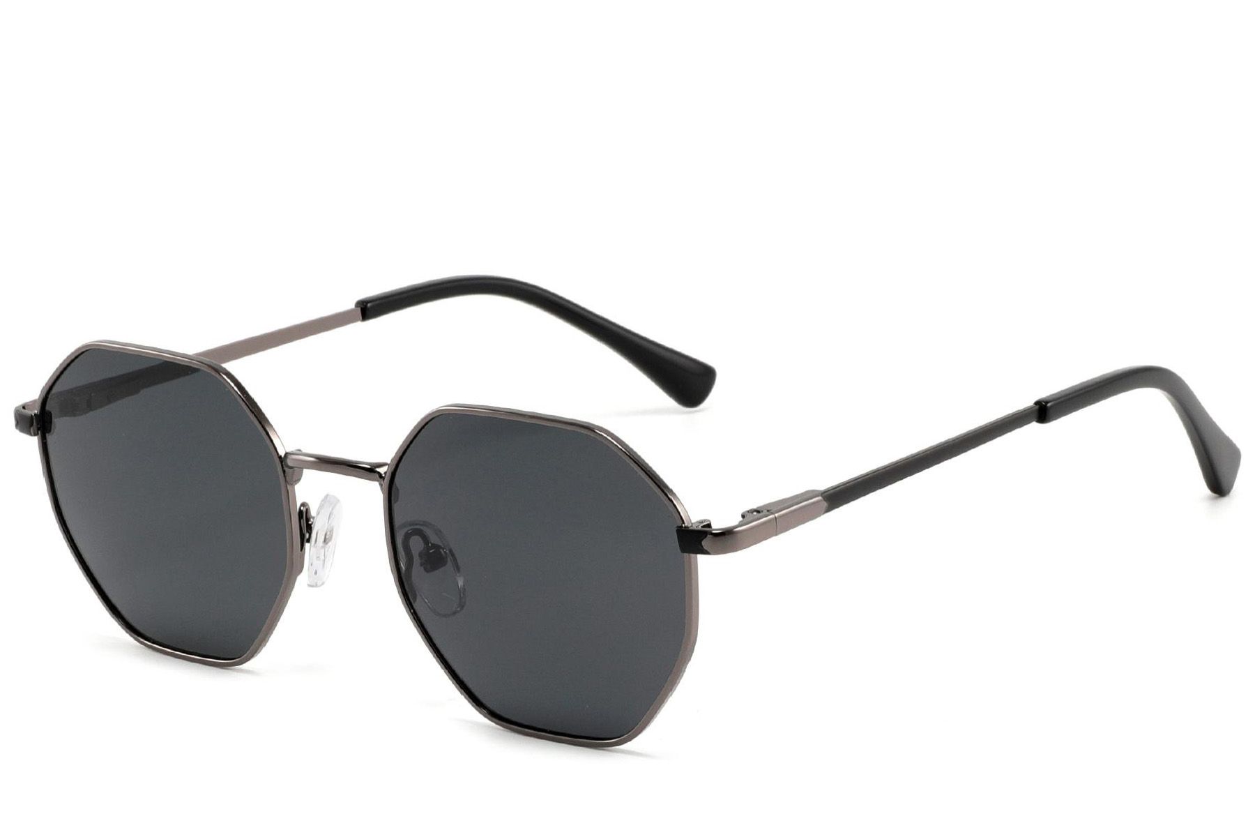 Geometric Grey Metal Sunglasses #BS2012-2011