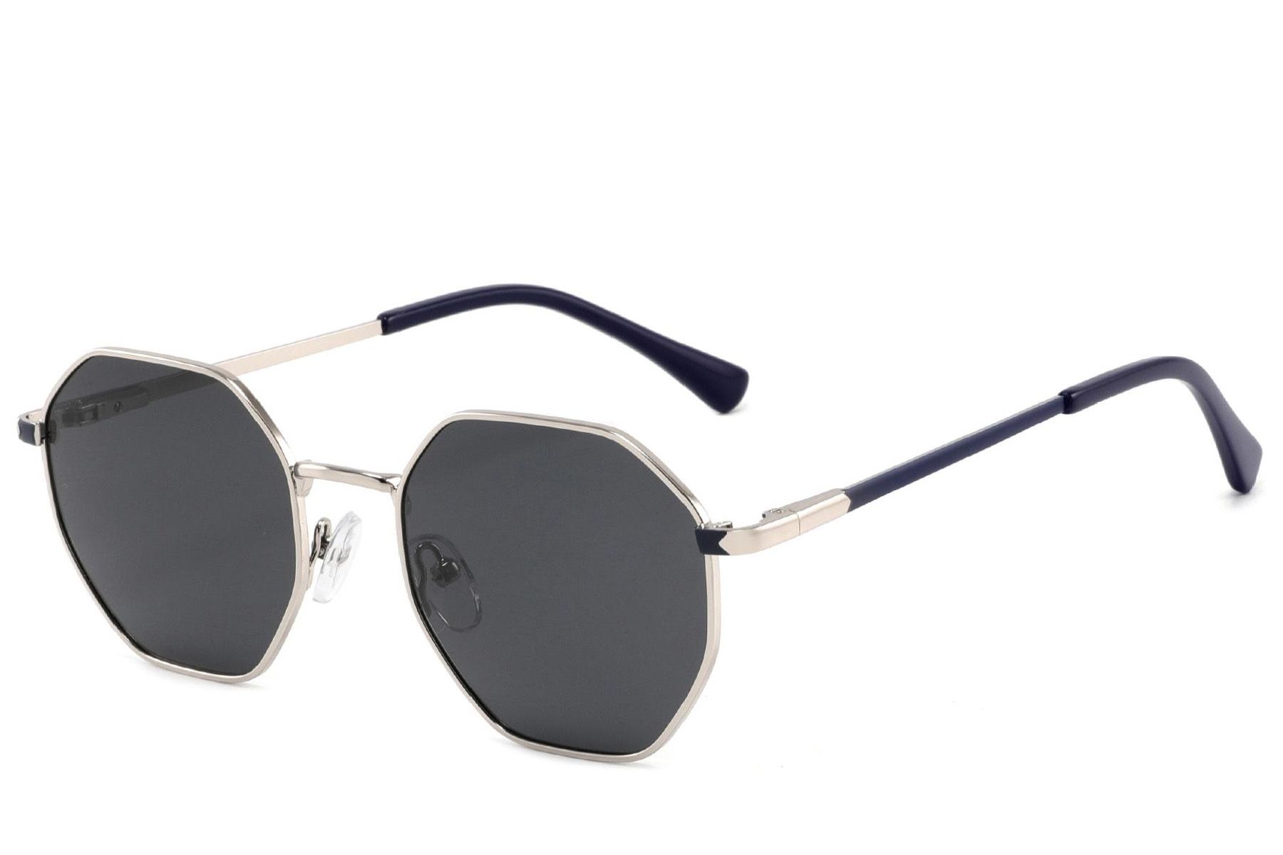 Geometric Silver Metal Sunglasses #BS2012-2013