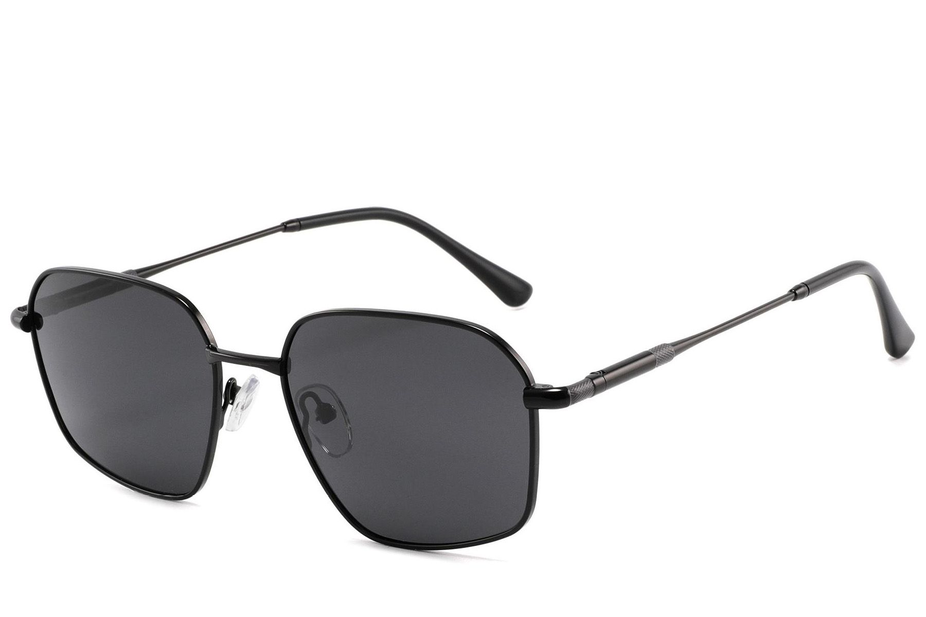 Rectangular Black Metal Sunglasses #BS2012-2015