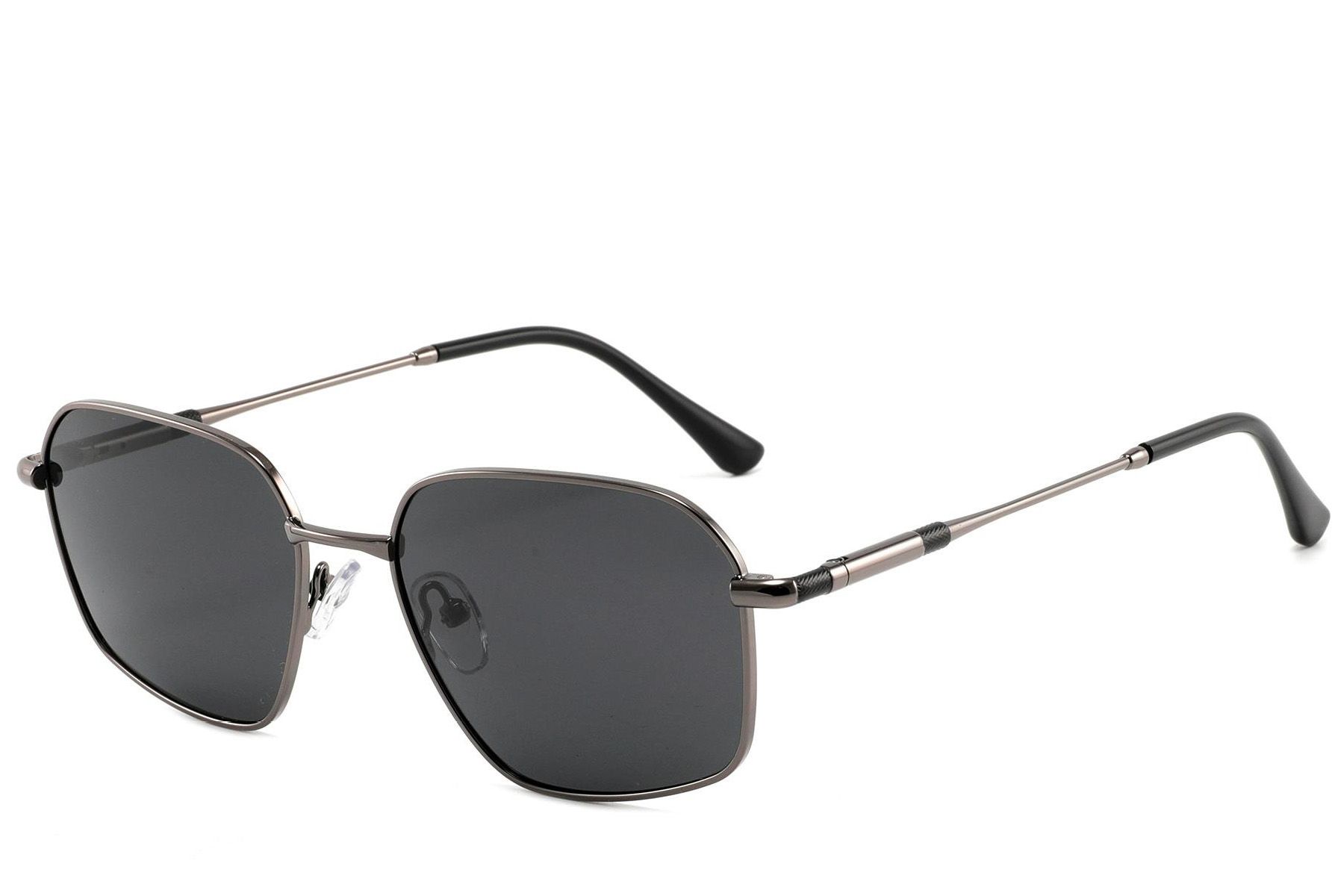 Rectangular Grey Metal Sunglasses #BS2012-2016
