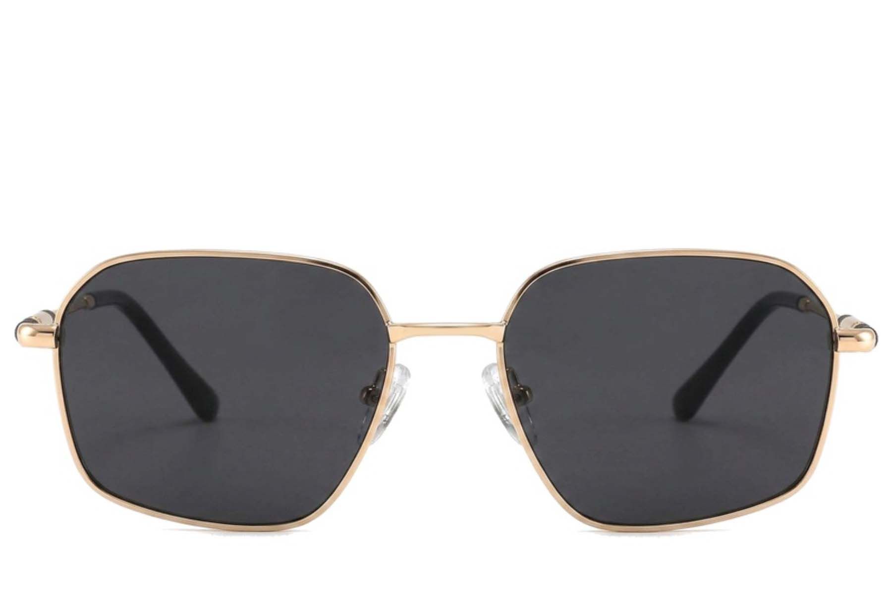Gafas de sol rectangulares de metal dorado #BS2012-2017