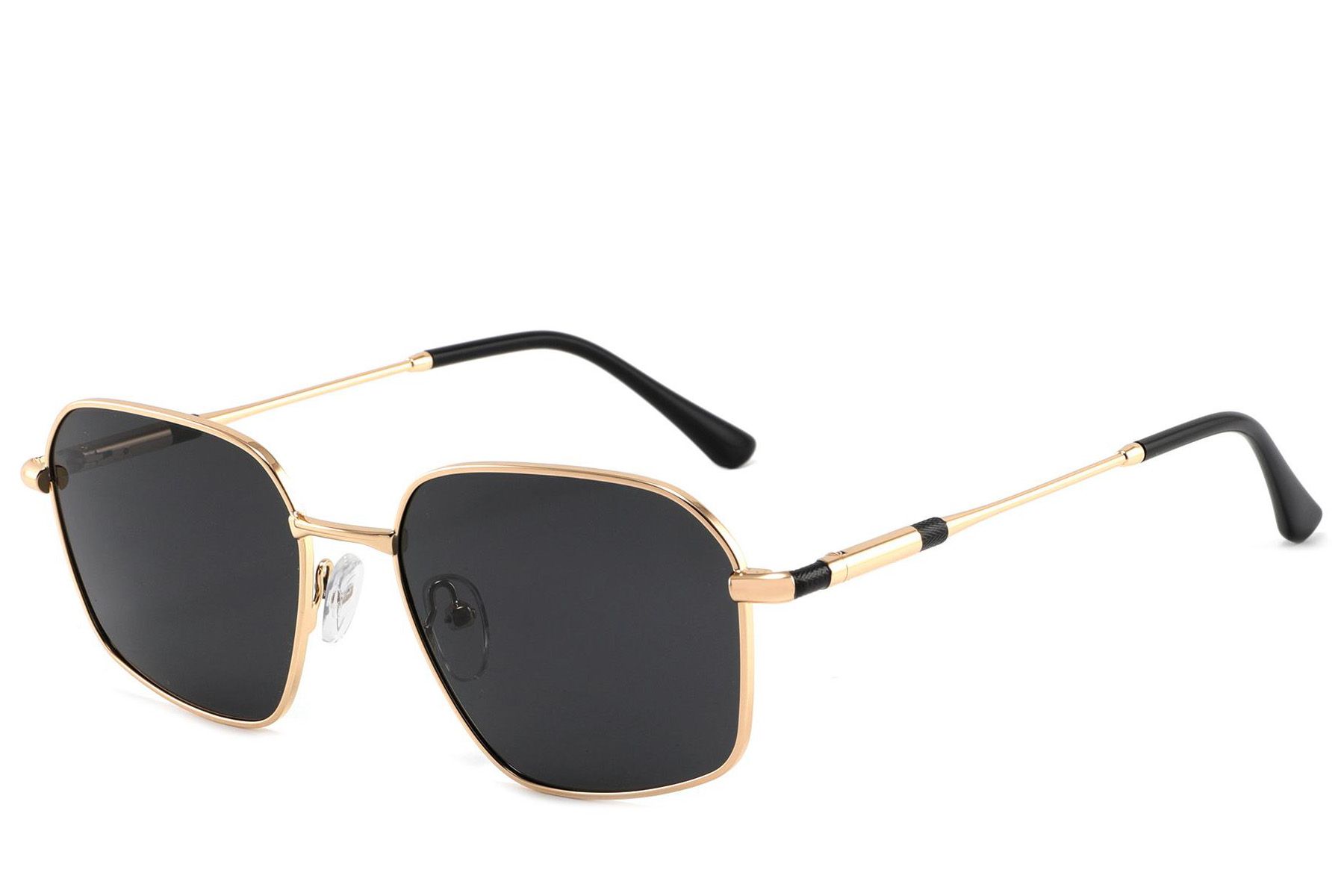Rectangular Golden Metal Sunglasses #BS2012-2017