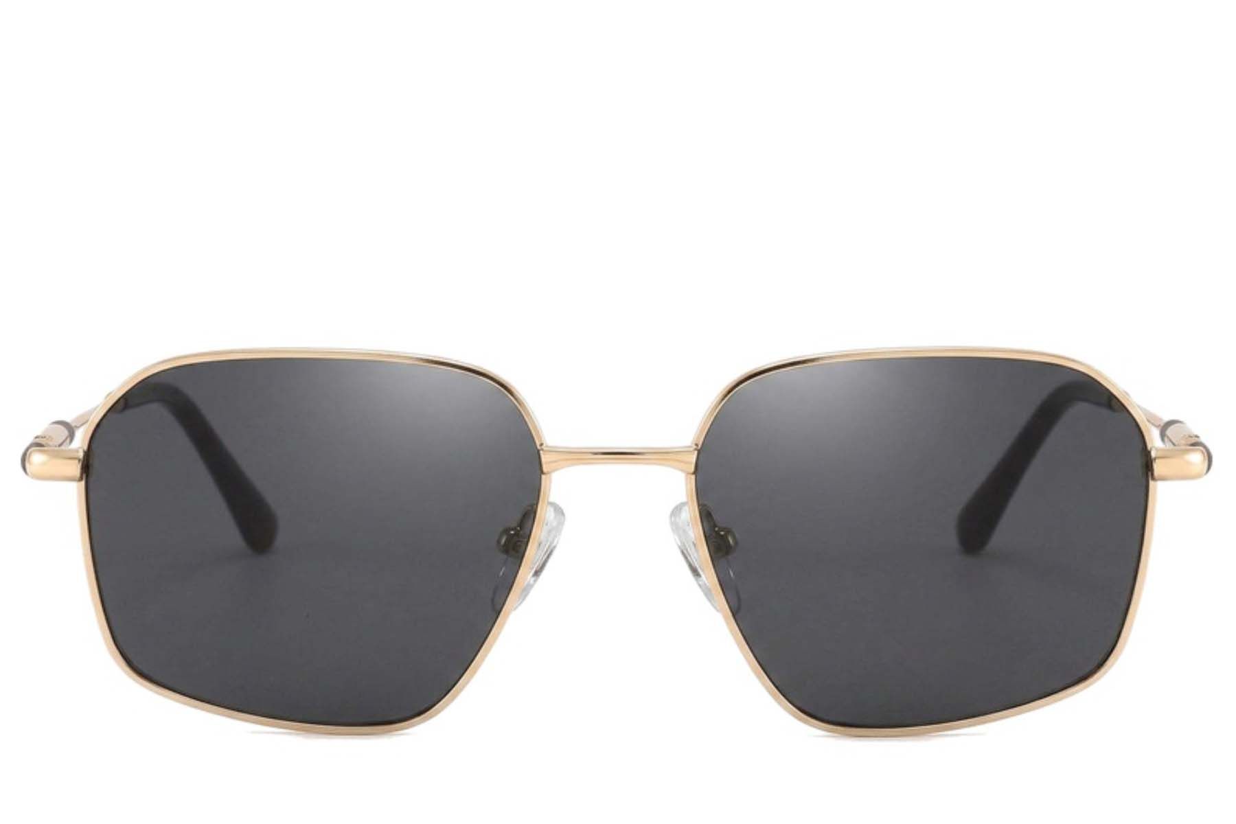 Gafas de sol rectangulares de metal dorado #BS2012-2019
