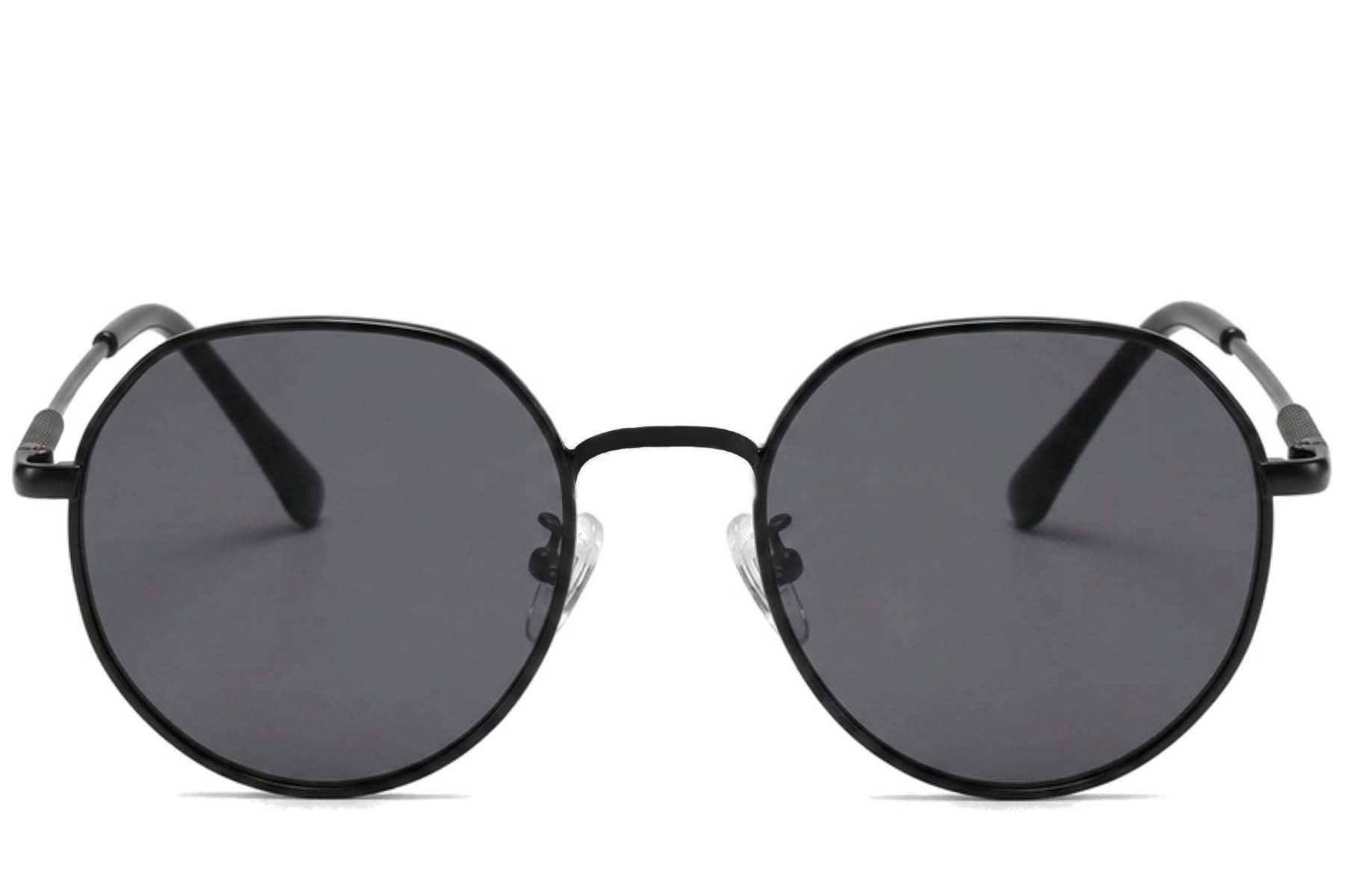 Gafas de sol ovaladas de metal negro #BS2012-2020