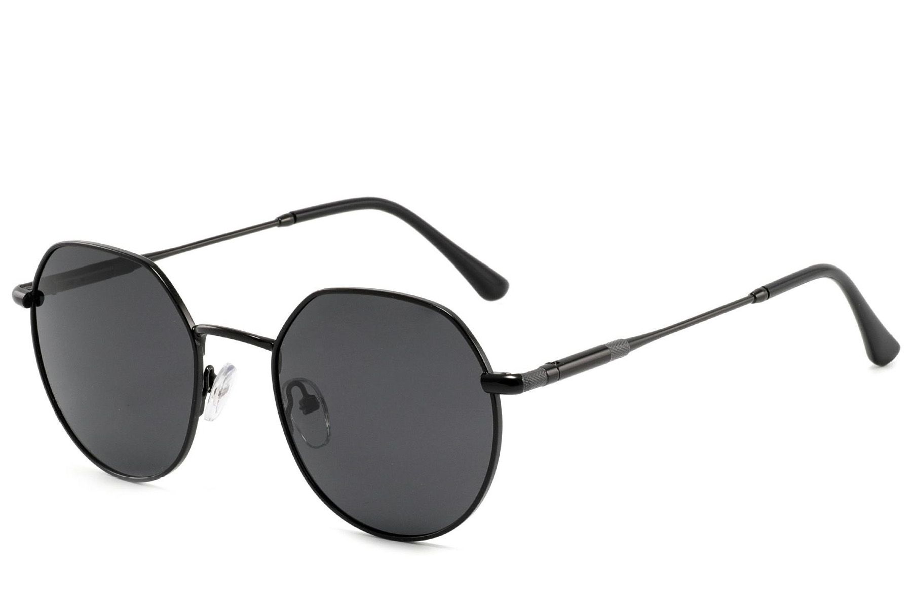 Oval Black Metal Sunglasses #BS2012-2020