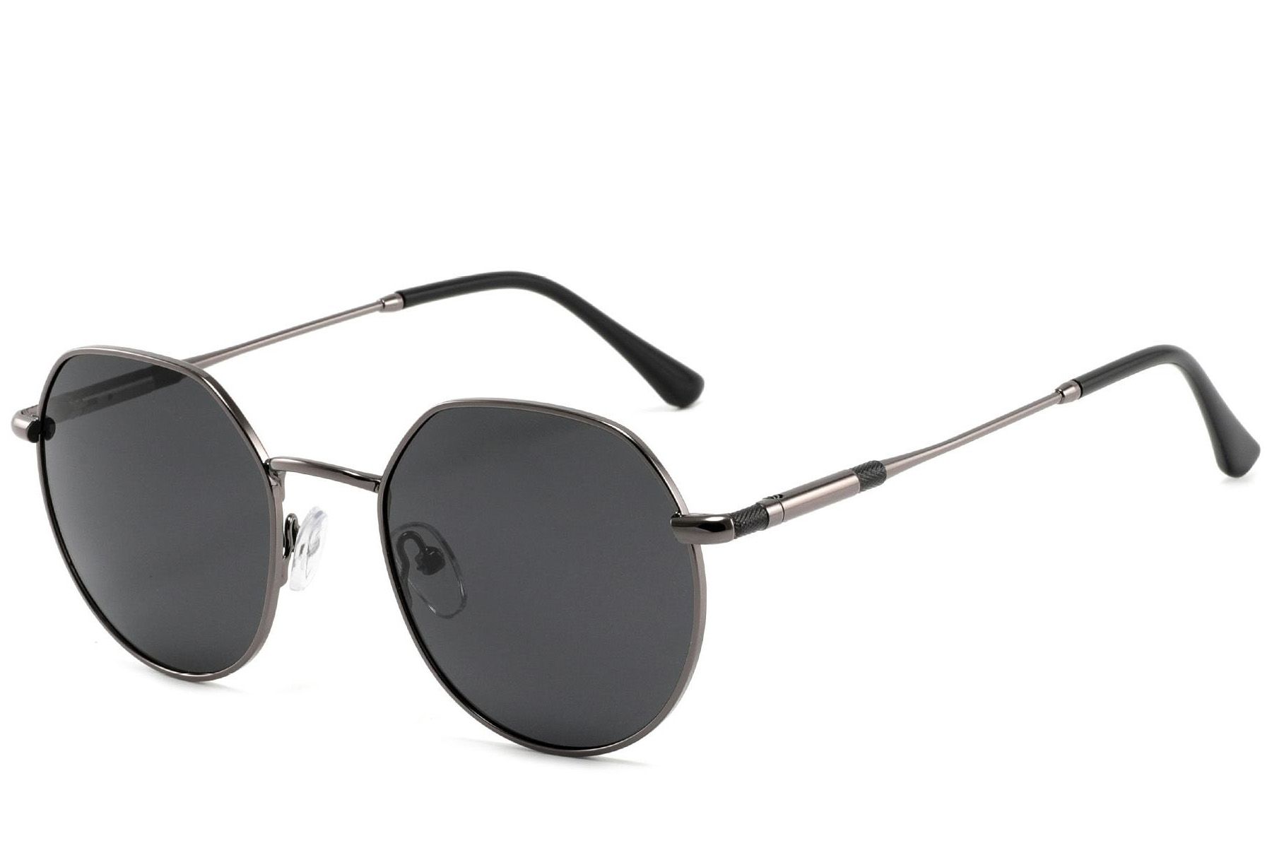 Oval Grey Metal Sunglasses #BS2012-2021