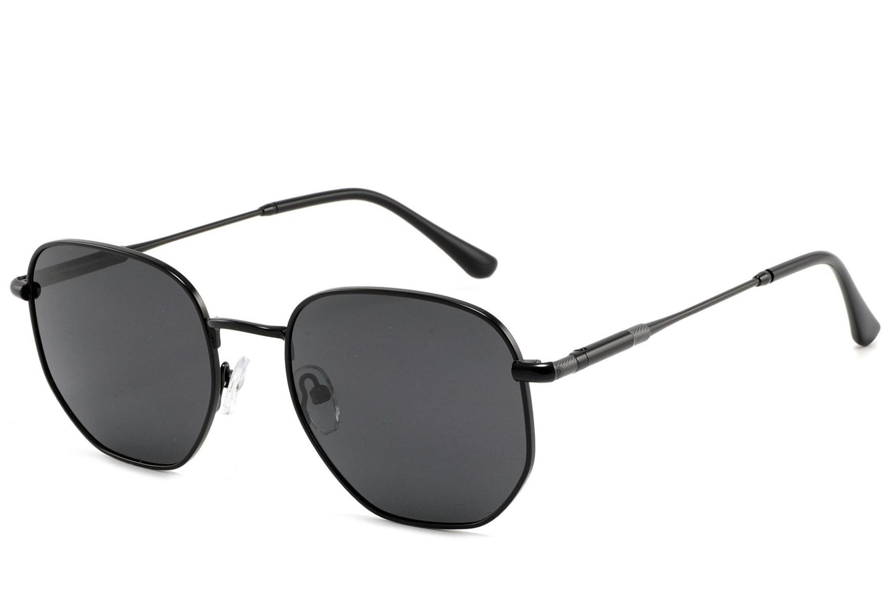 Rectangular Black Metal Sunglasses #BS2012-2025