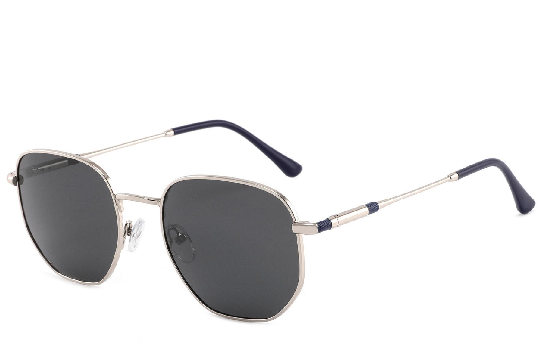 Rectangular Silver Metal Sunglasses #BS2012-2028