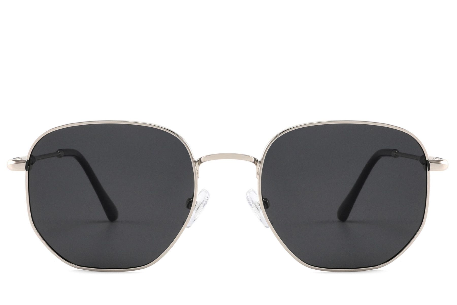 Rectangular Silver Metal Sunglasses #BS2012-2028