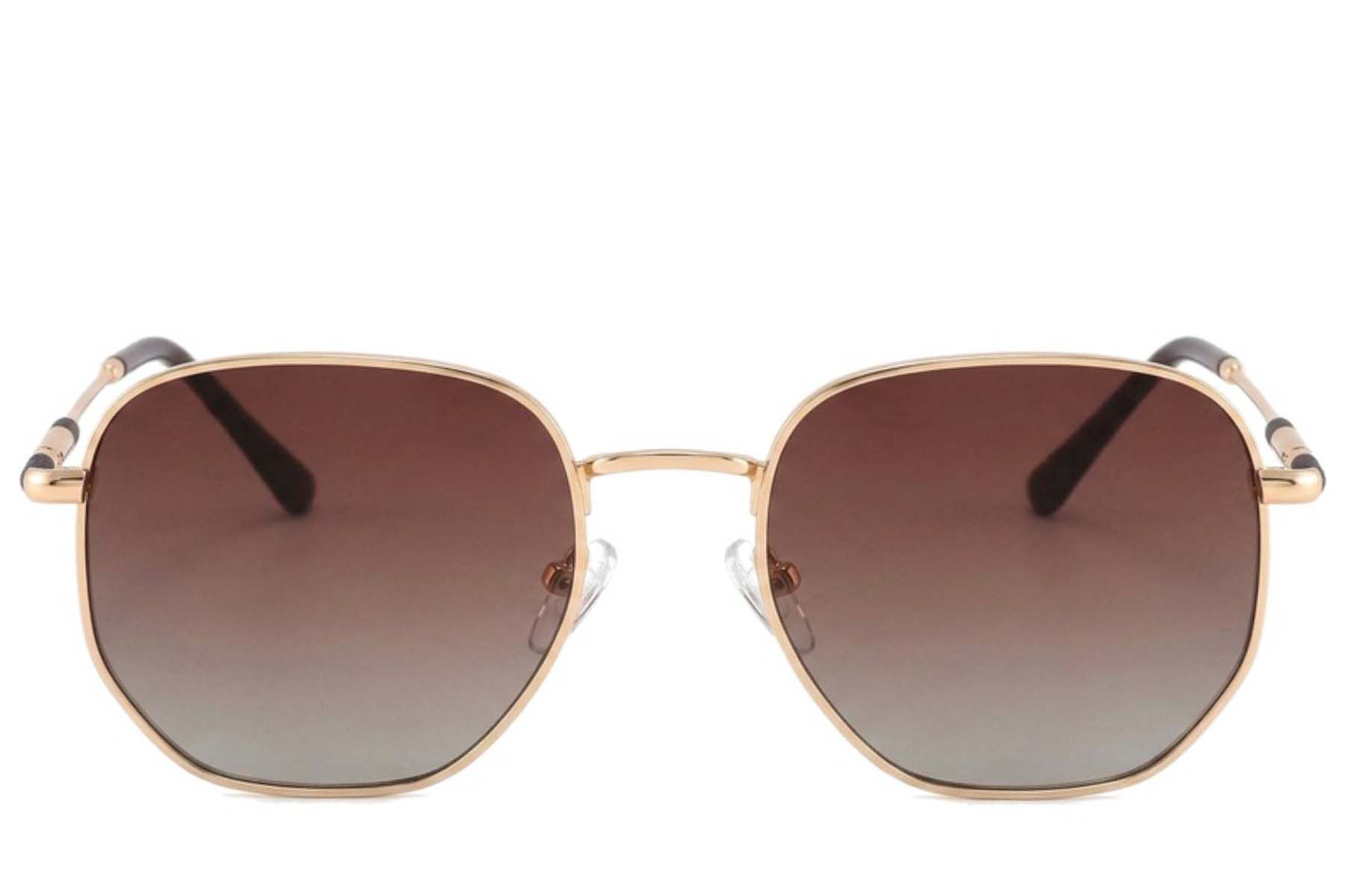 Gafas de sol rectangulares de metal dorado #BS2012-2029